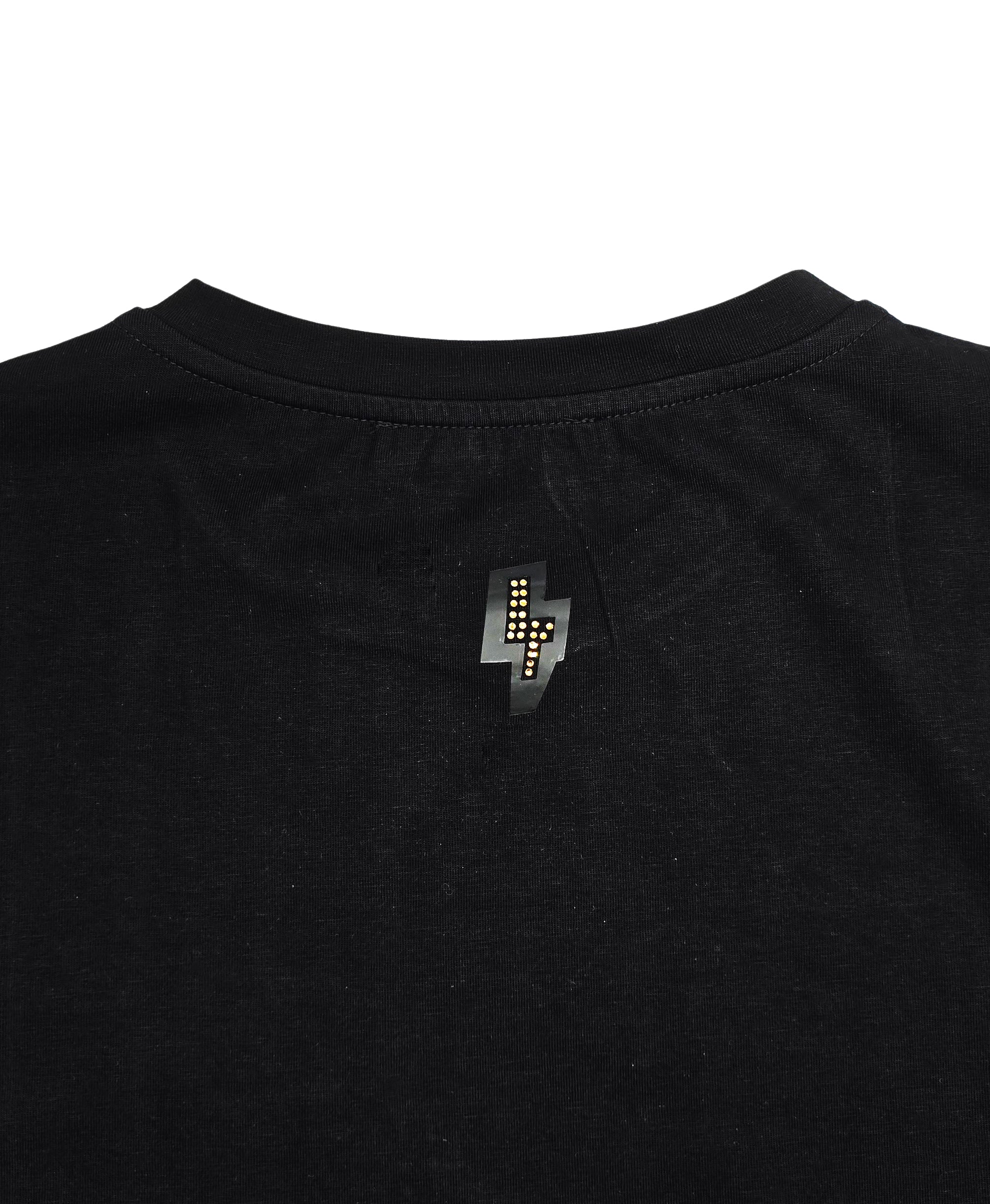 MEN'S RHINESTONE TEDDY BEAR SHORT SLEEVE T-SHIRT (BLACK/GOLD)