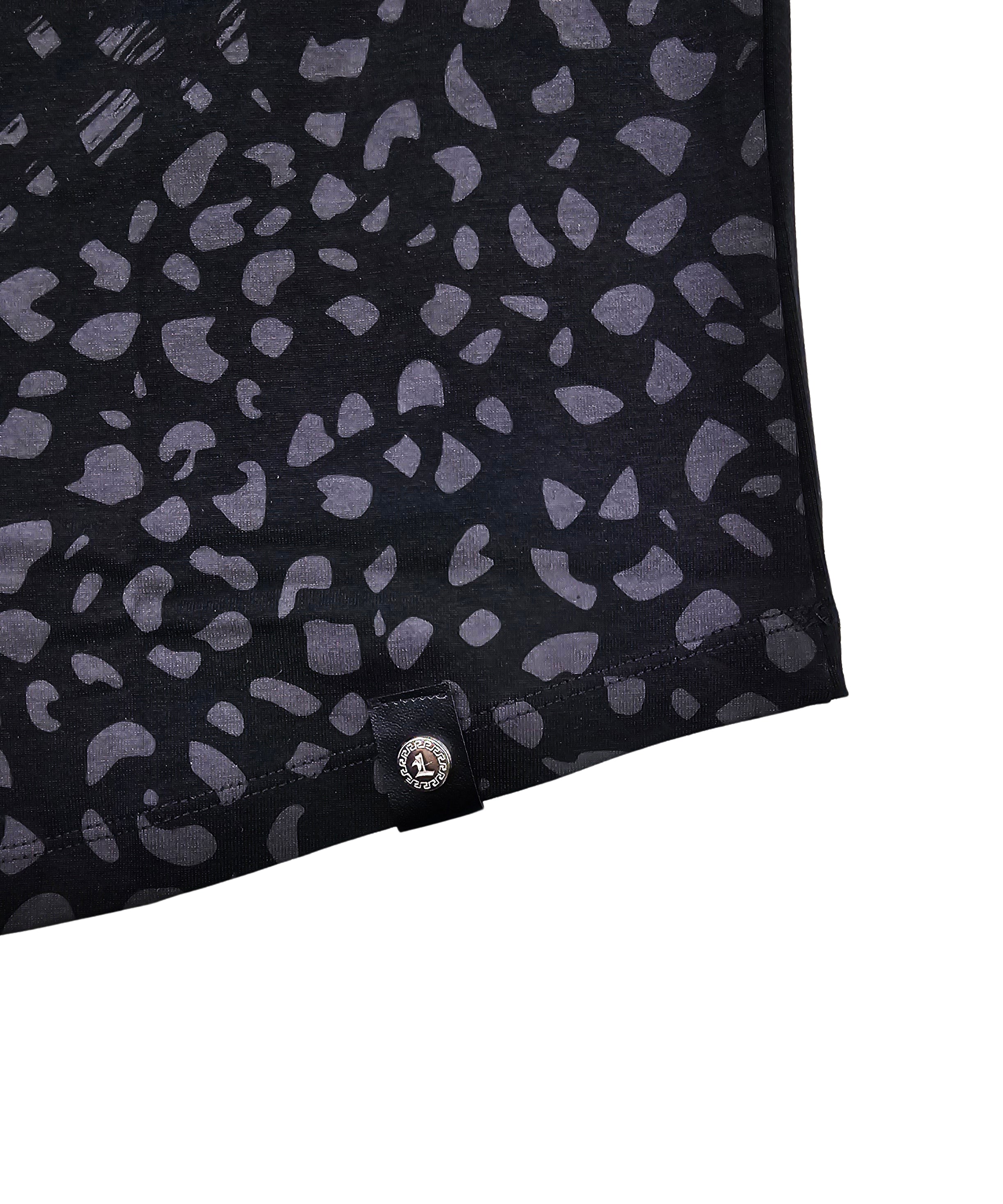 MEN'S RHINESTONE TEDDY BEAR SHORT SLEEVE T-SHIRT (BLACK/SILVER)