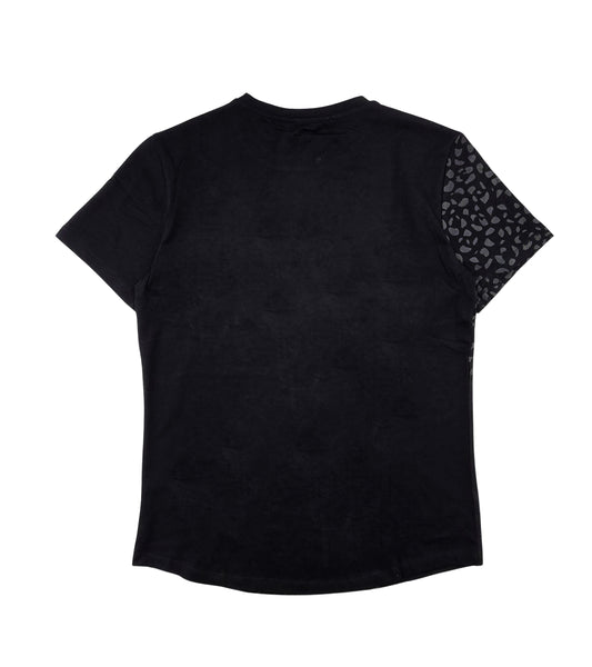 MEN'S RHINESTONE TEDDY BEAR SHORT SLEEVE T-SHIRT (BLACK/SILVER)