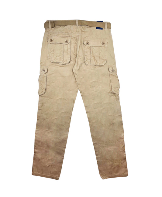 AGILE MEN'S CARGO PANTS W/ BELT (BEIGE)