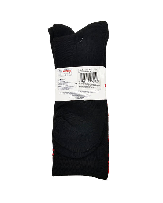 FILA MEN'S 3 PAIR LONG CREW SOCKS (BLACK)