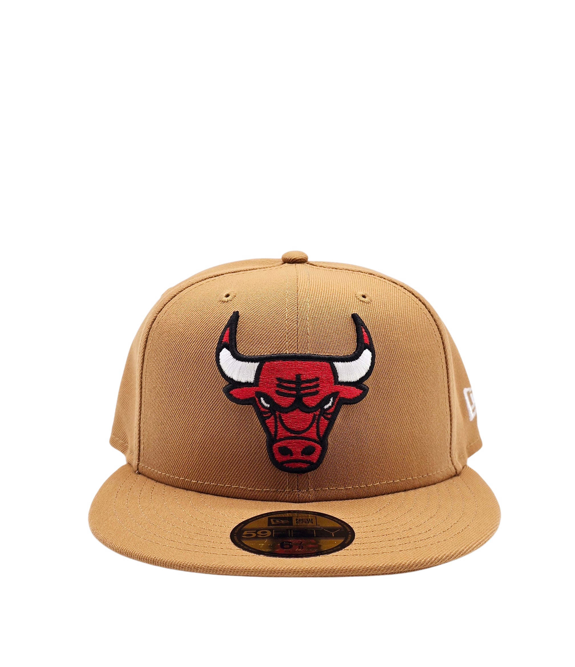 NEW ERA 59FIFTY CHICAGO BULLS LIGHT BRONZE/RED LOGO FITTED HAT