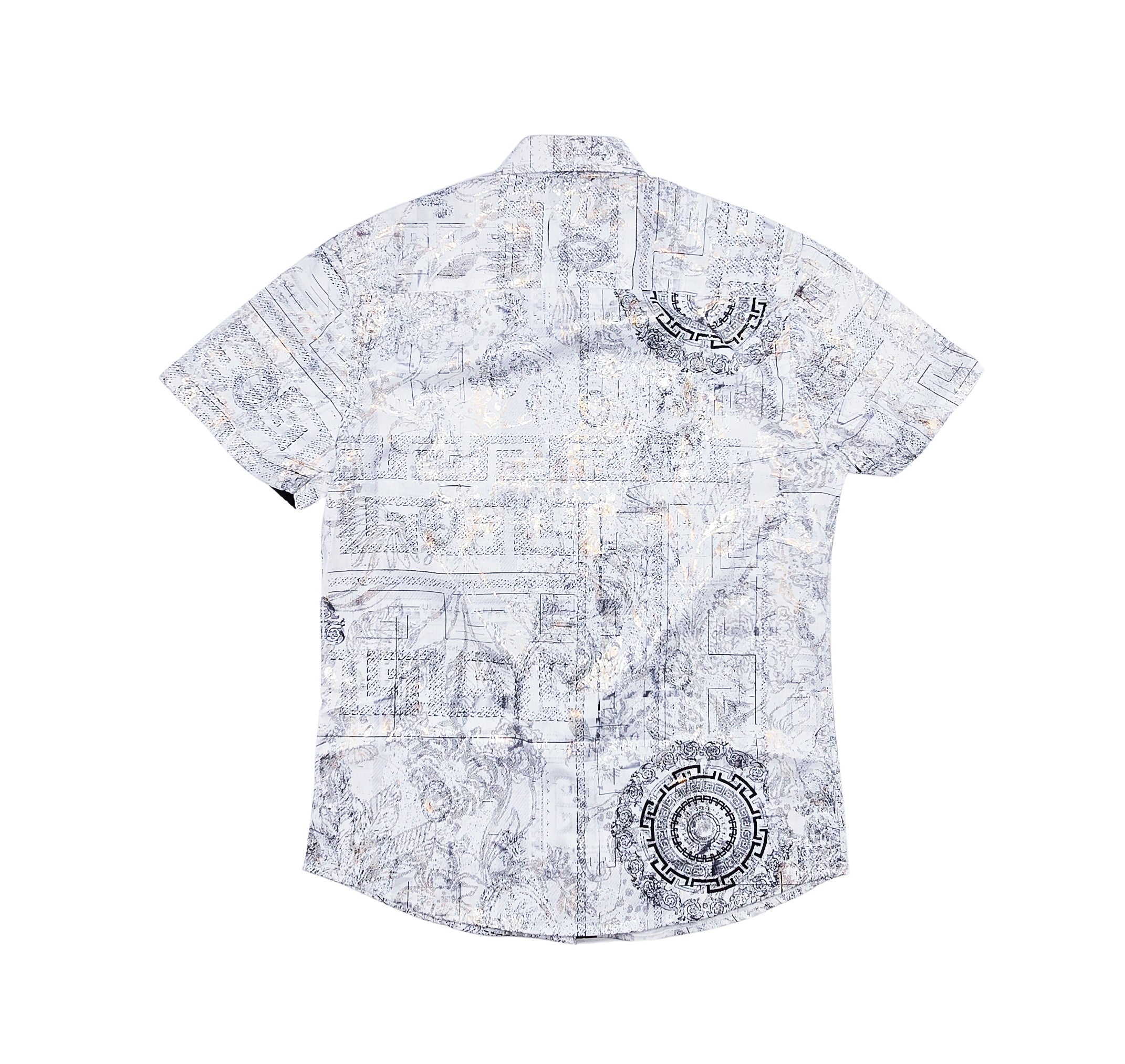 V.I.P. COLLECTION MEN'S BUTTON UP SHORT SLEEVES SHIRT (WHITE VFSS-55)