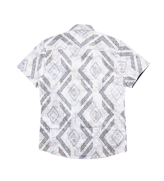 V.I.P. COLLECTION MEN'S BUTTON UP SHORT SLEEVES SHIRT (WHITE VFSS-6)