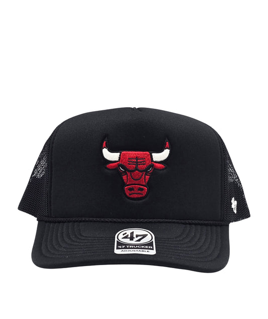 NBA CHICAGO BULLS ADJUSTABLE BLACK/RED TRUCKER CAP