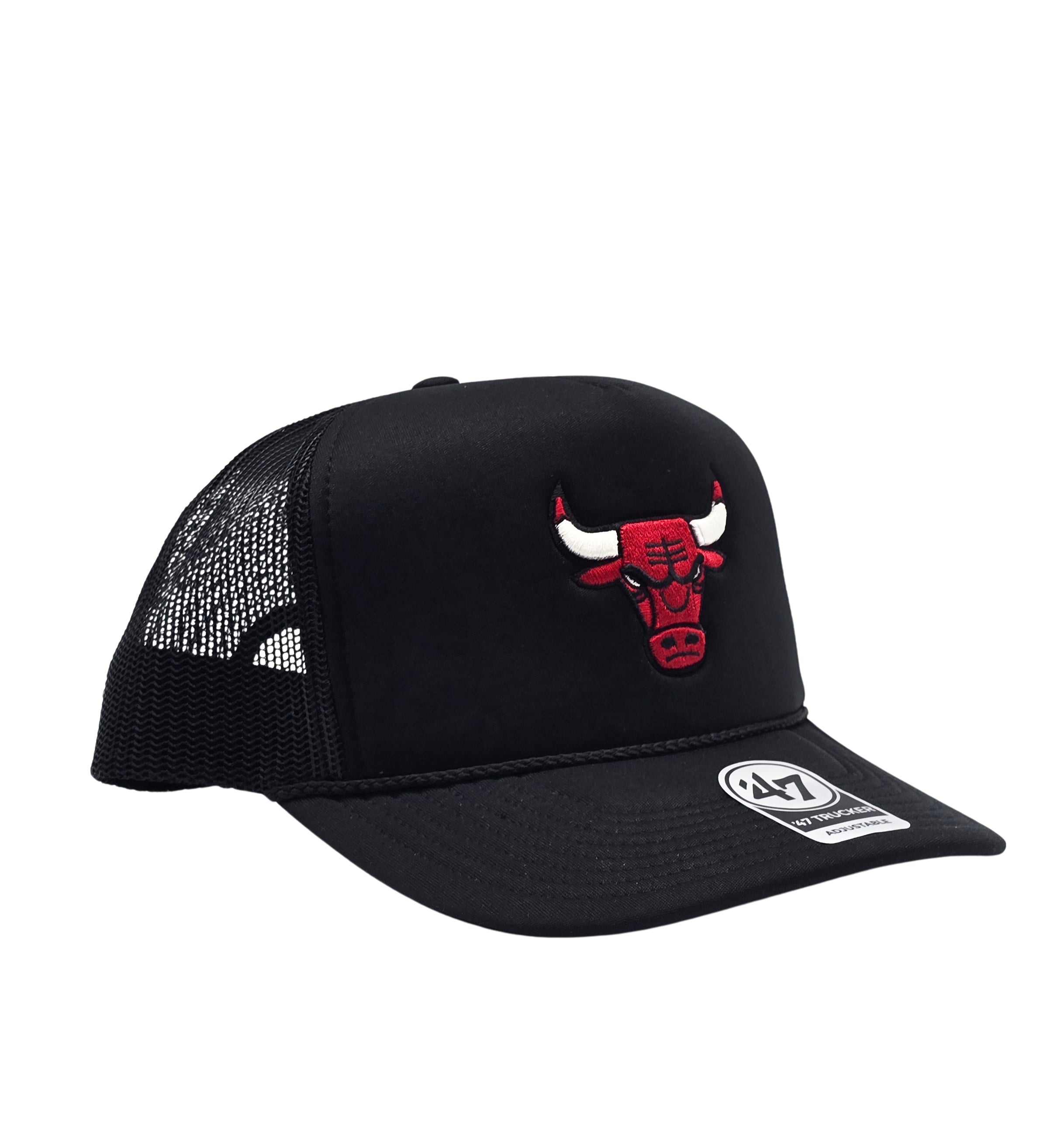 NBA CHICAGO BULLS ADJUSTABLE BLACK/RED TRUCKER CAP