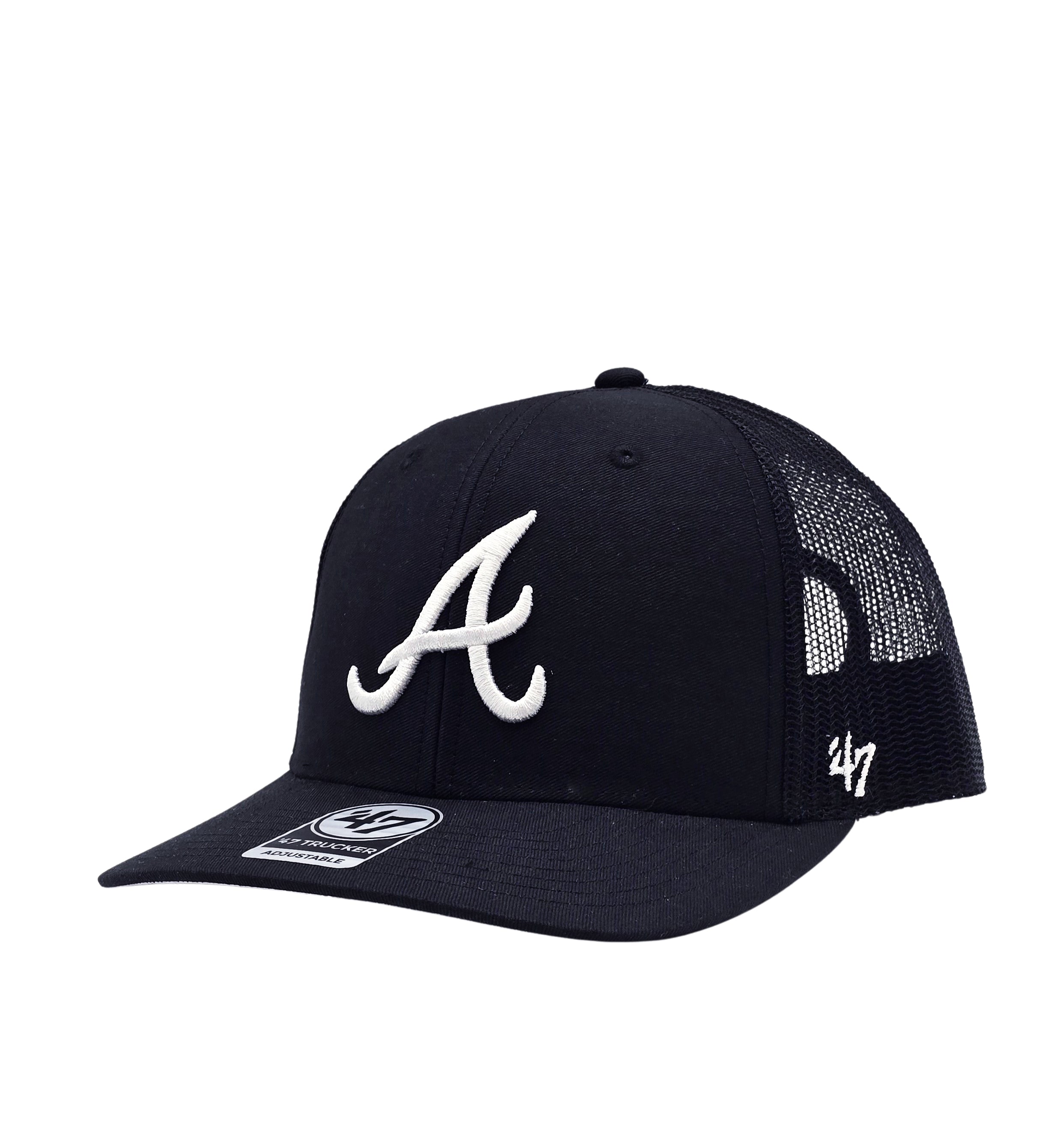 MLB ATLANTA BRAVES BLACK TRUCKER SNAPBACK CAP