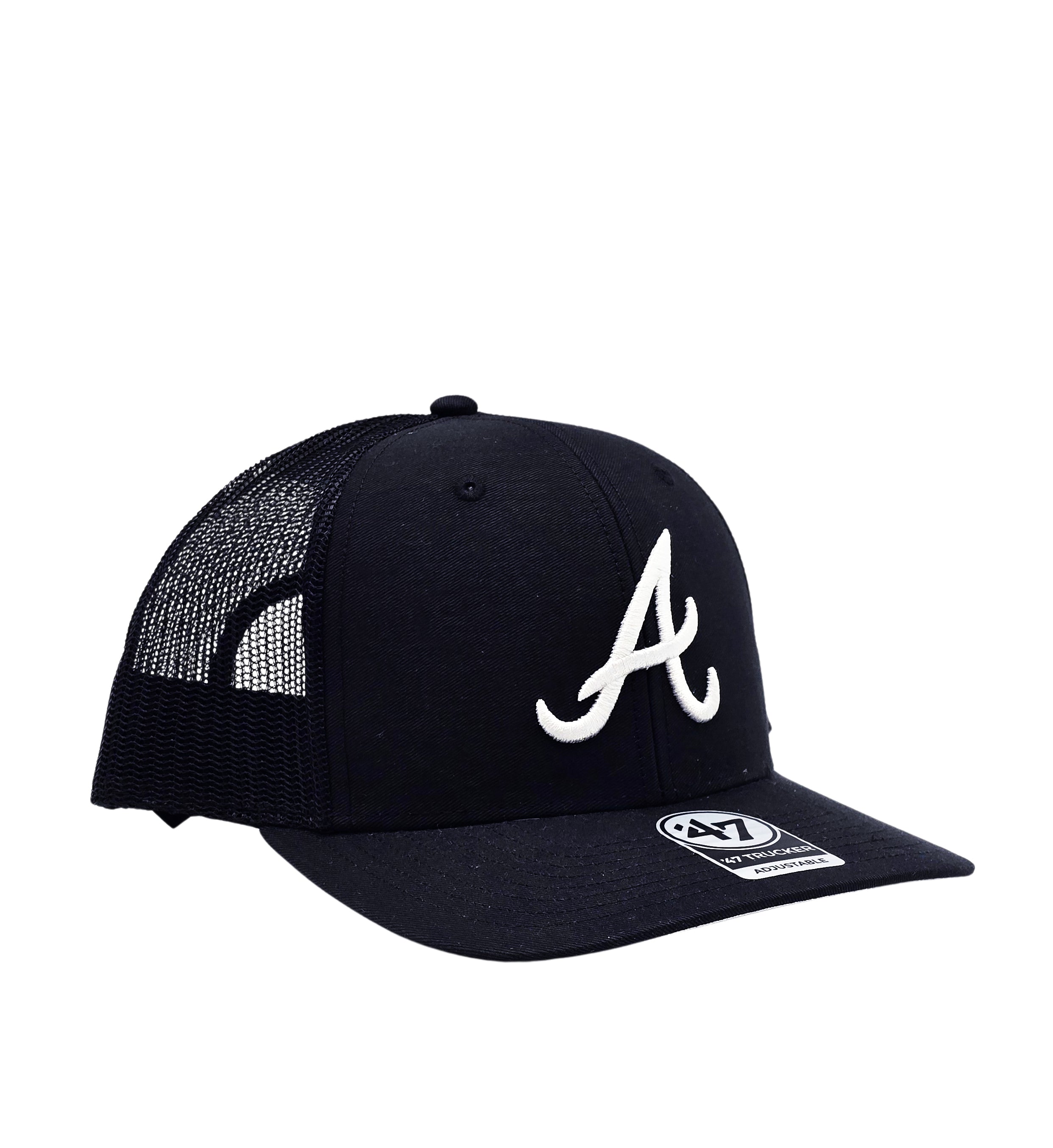 MLB ATLANTA BRAVES BLACK TRUCKER SNAPBACK CAP