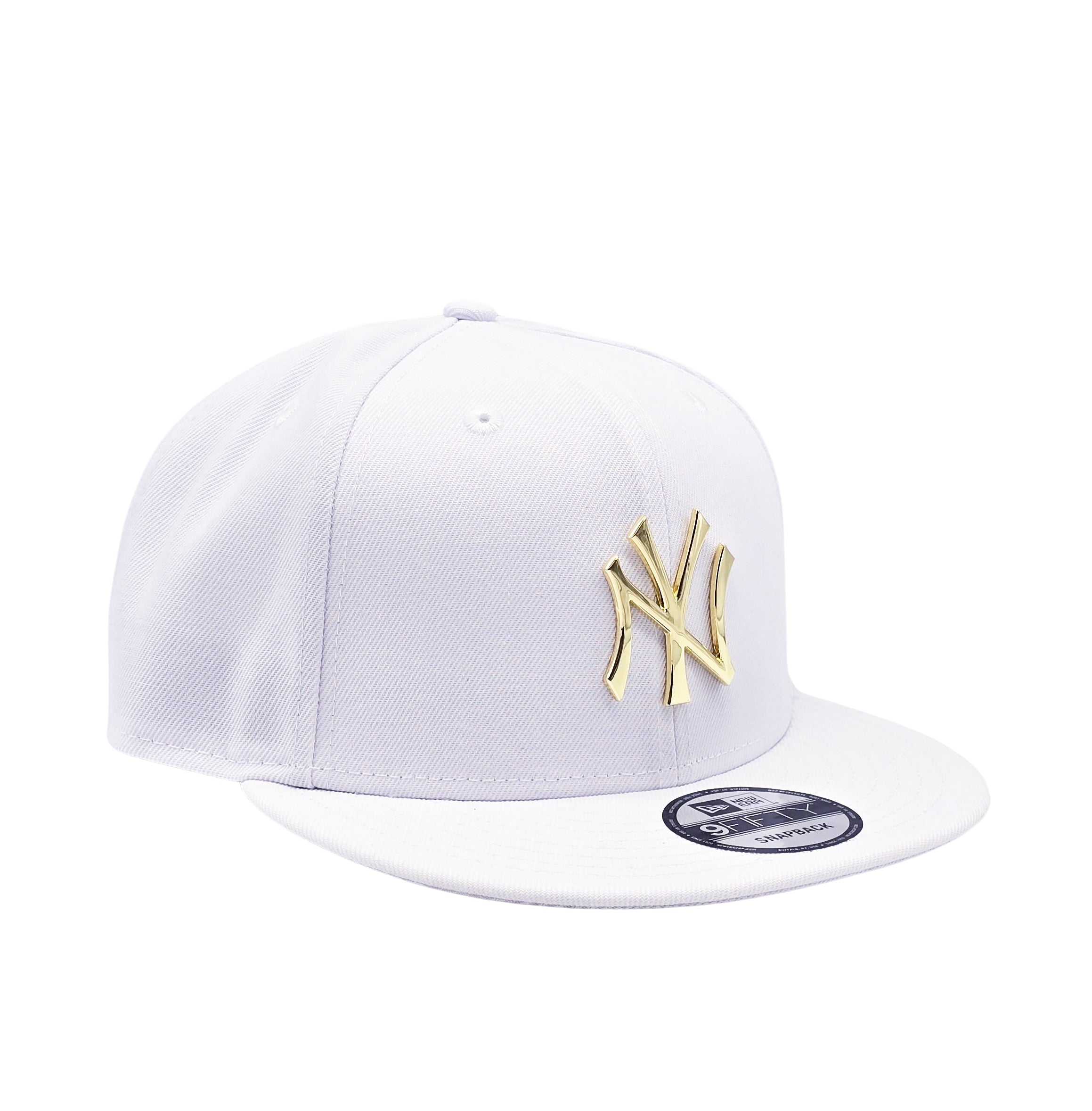 MEN'S NEW ERA 9FIFTY NEW YORK YANKEES WHITE/GOLD METAL BADGE SNAPBACK