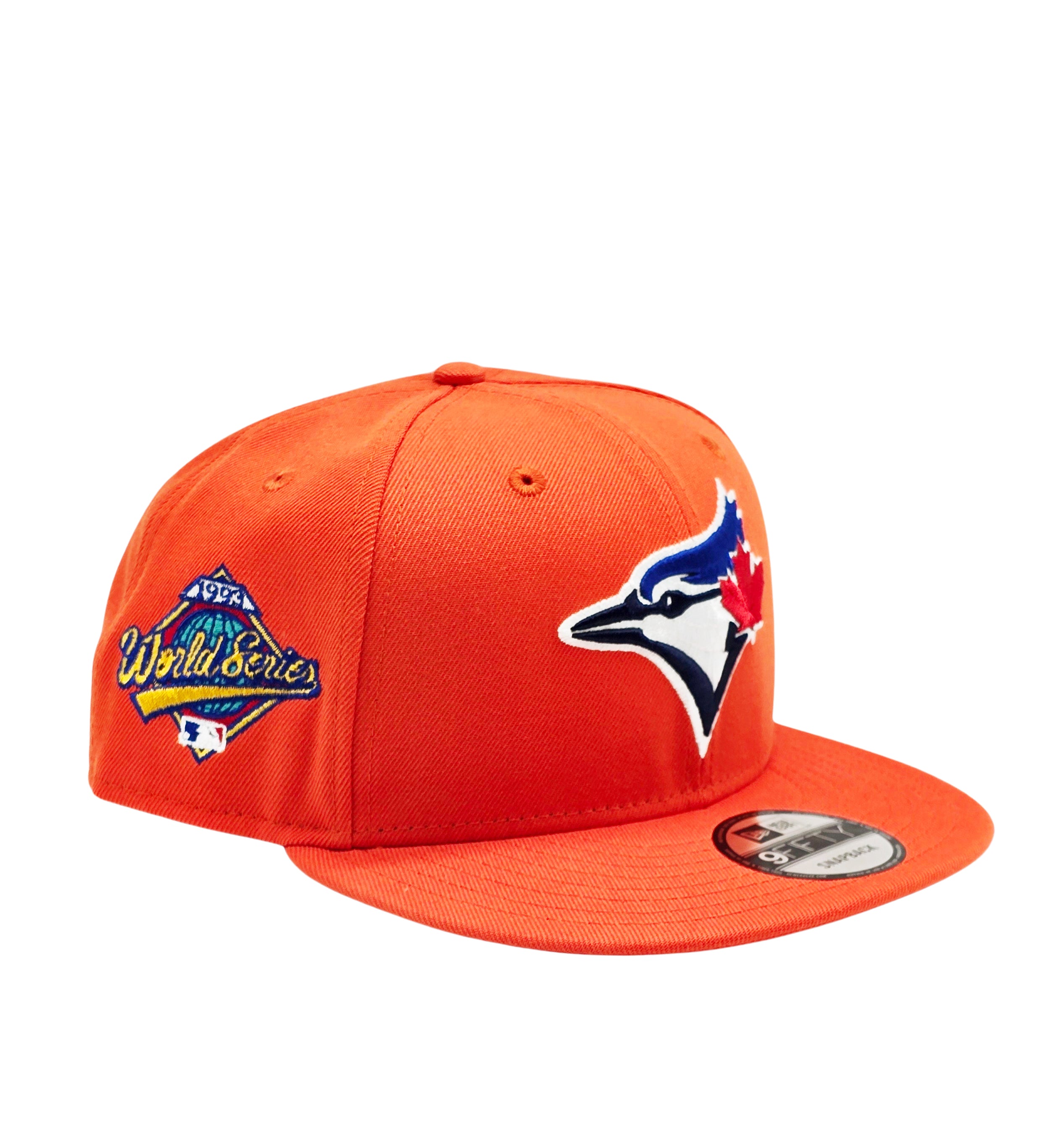 NEW ERA 9FIFTY TORONTO BLUE JAYS 1993 WORLD SERIES EDITION ORANGE/BLUE SNAPBACK HAT