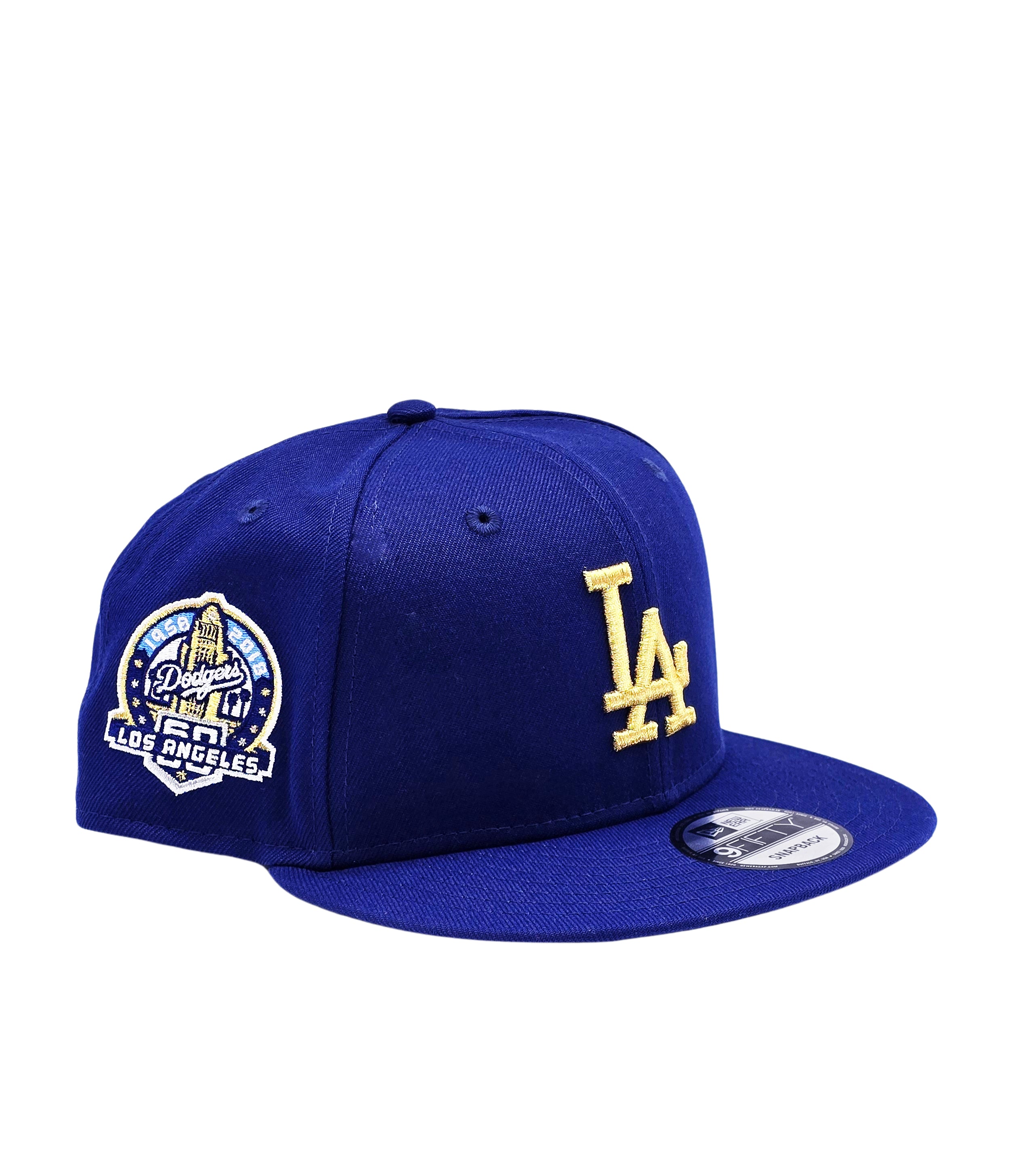 NEW ERA 9FIFTY LOS ANGELES DODGERS 60TH ANNIVERSARY DARK ROYAL/GOLD SNAPBACK HAT