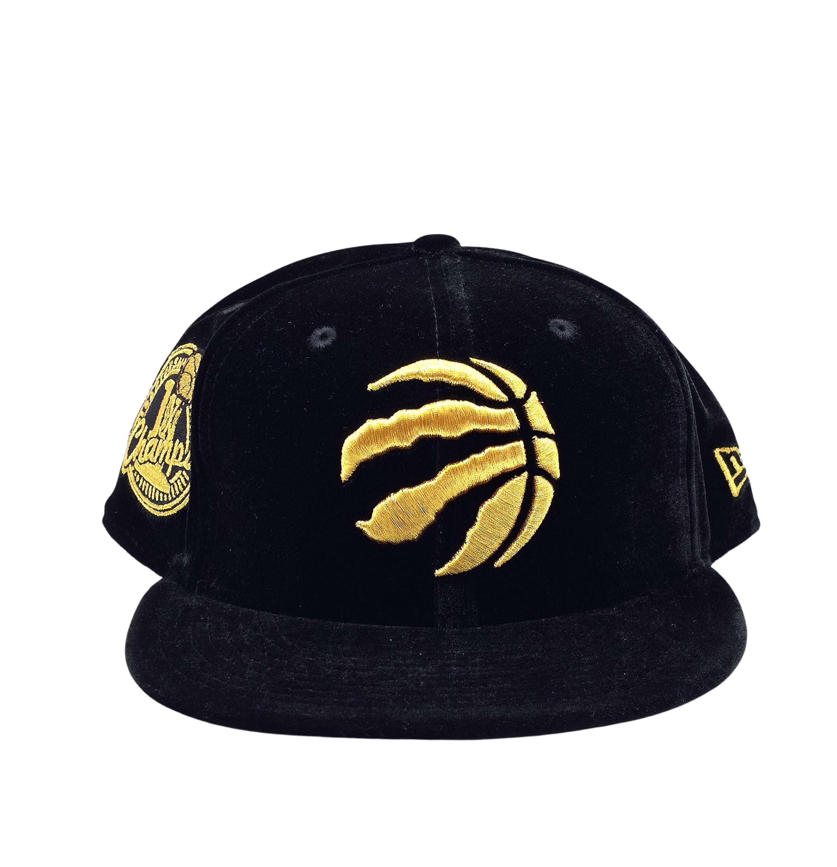 NEW ERA 9FIFTY TORONTO RAPTORS 1X CHAMPS BLACK/GOLD VELVET SNAPBACK HAT