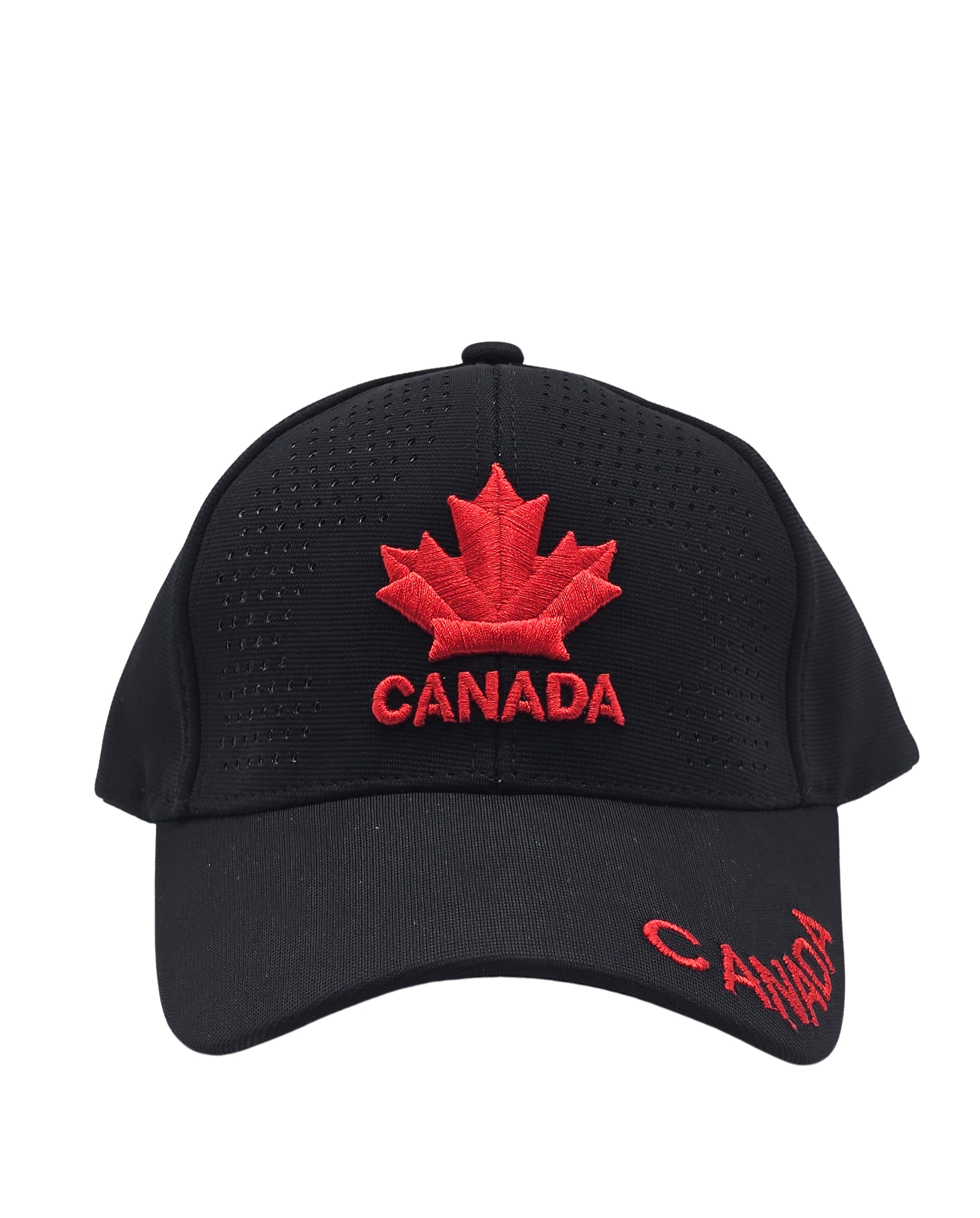 CANADA EMBROIDERED LOGO ADJUSTABLE STRAPBACK CAP (BLACK)