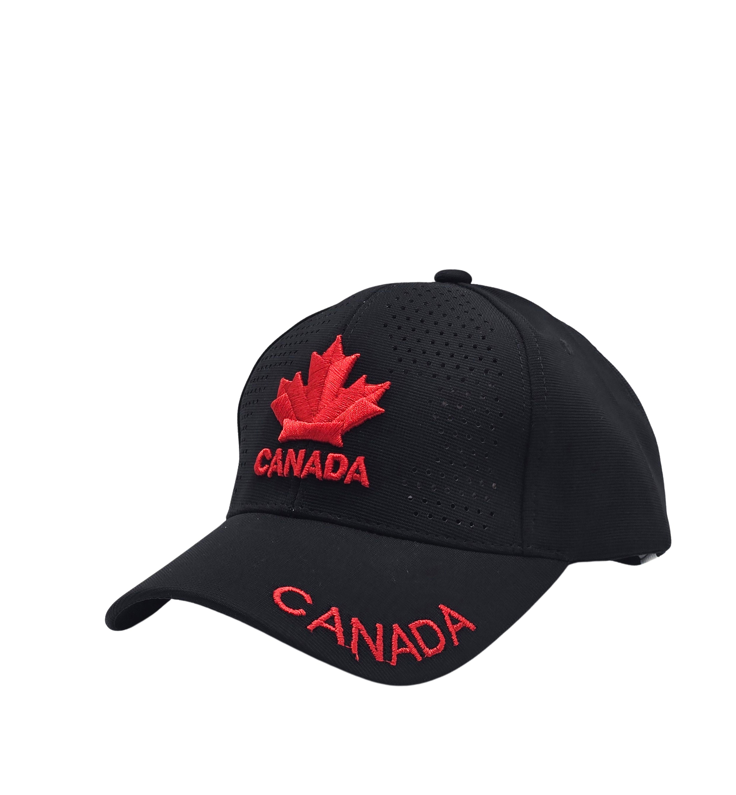 CANADA EMBROIDERED LOGO ADJUSTABLE STRAPBACK CAP (BLACK)