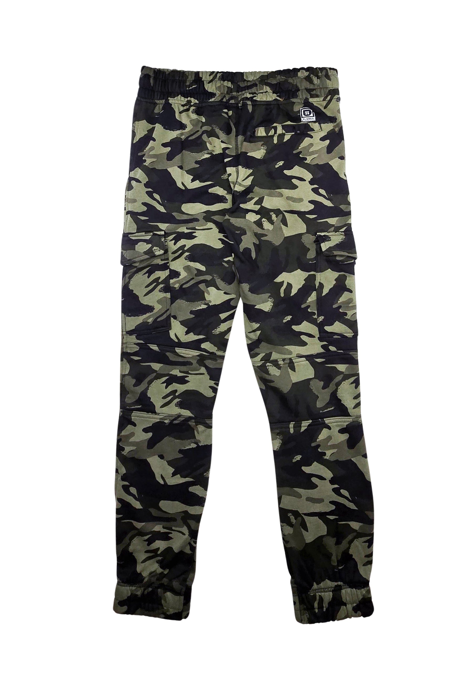 PLOREO MEN'S CARGO FLEECE JOGGERS (GREEN CAMO)