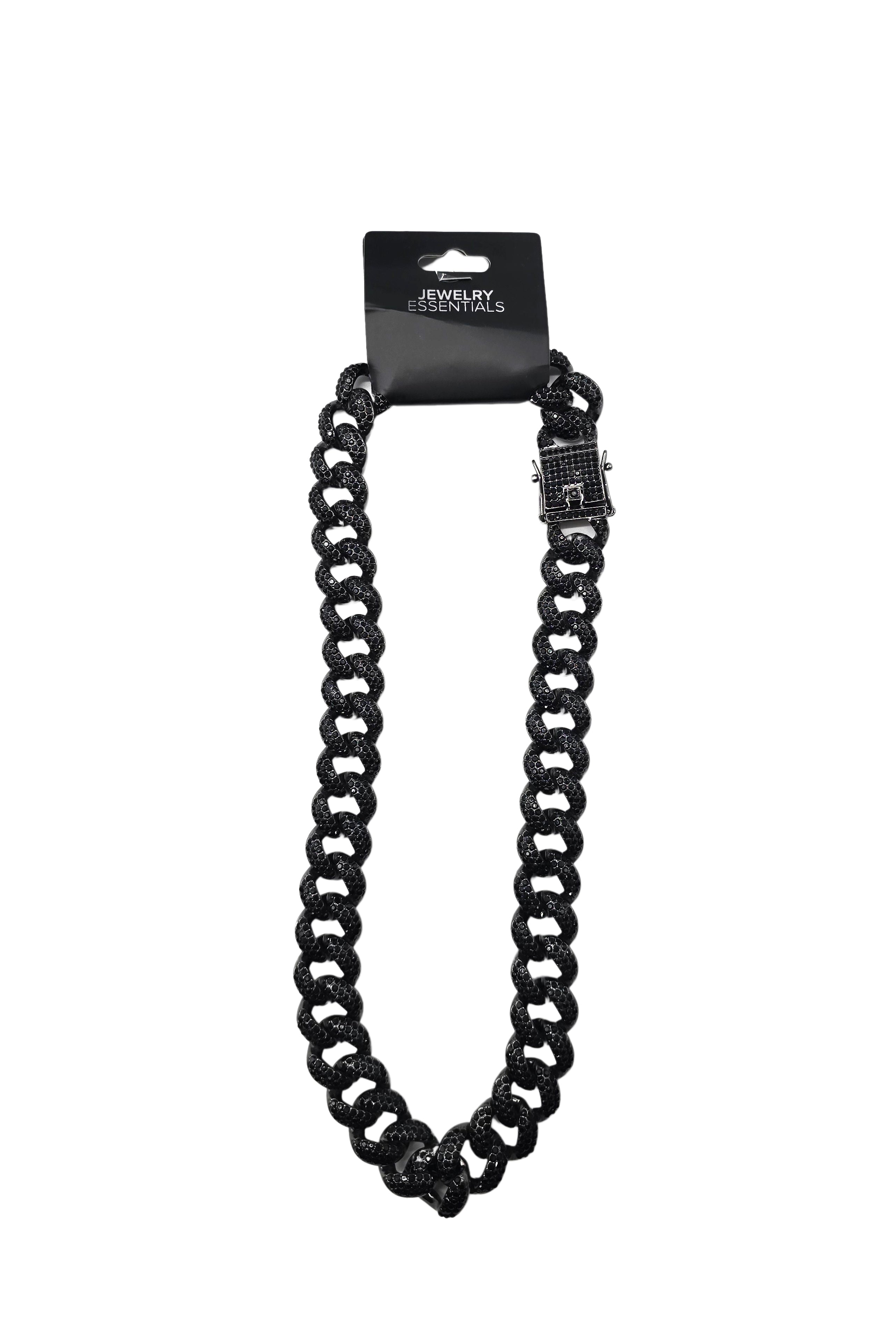 18MM ICED OUT BLACK CUBAN CHAINS (20 INCH)