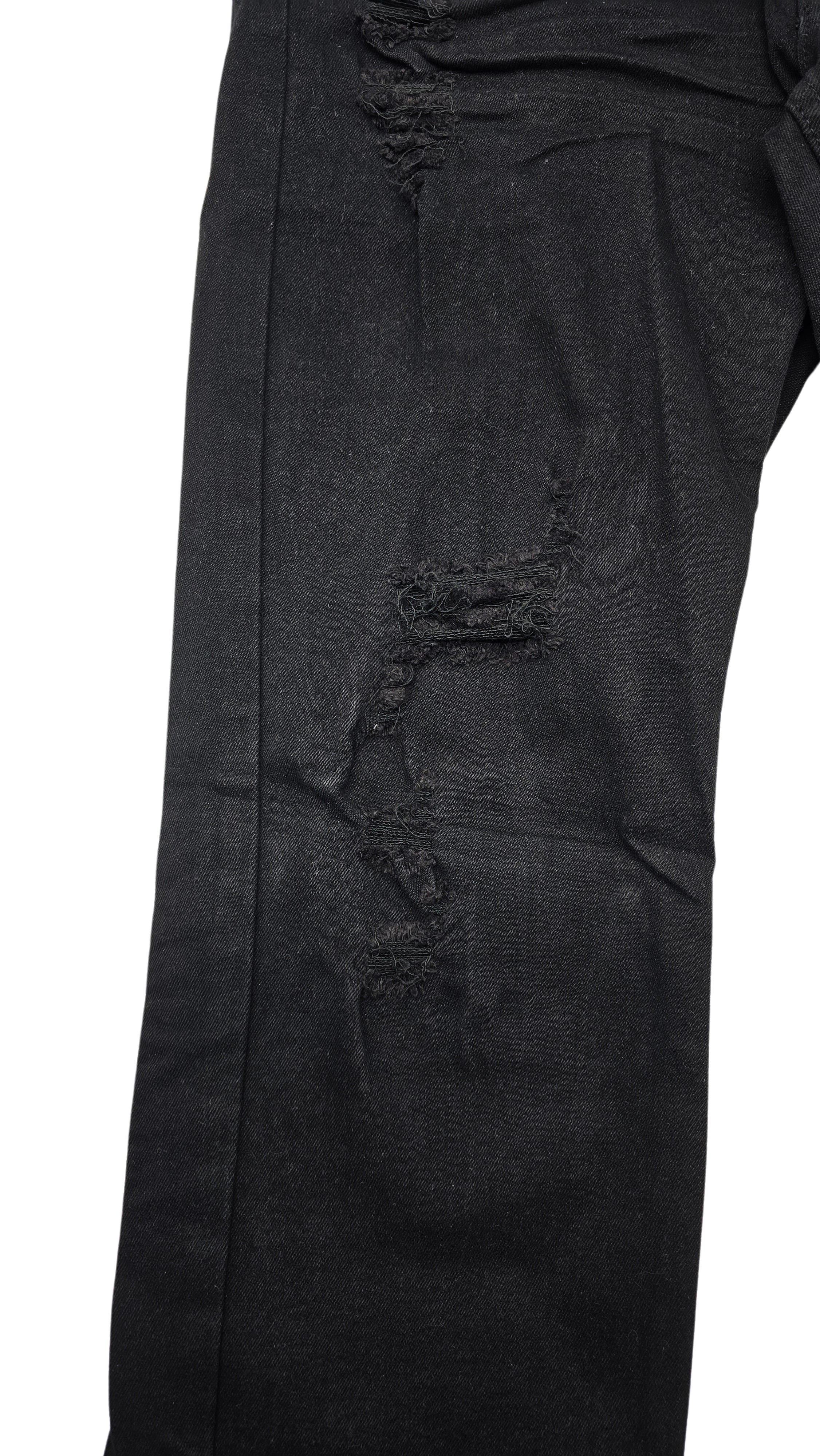 SWITCH REMARKABLE MEN'S STRAIGHT FIT RIPPED DENIM JEANS (JET BLACK)