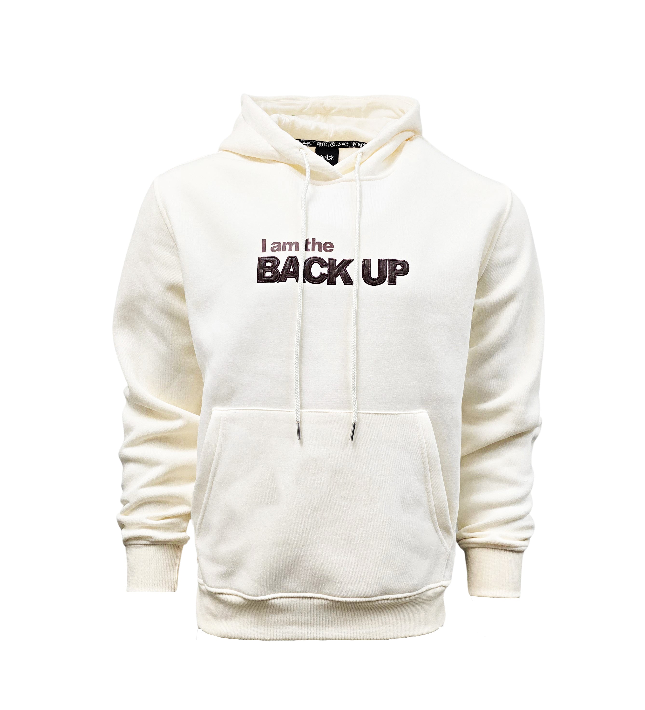 SWITCH REMARKABLE MEN'S PU PATCHED BACK UP HOODIE (CREAM)