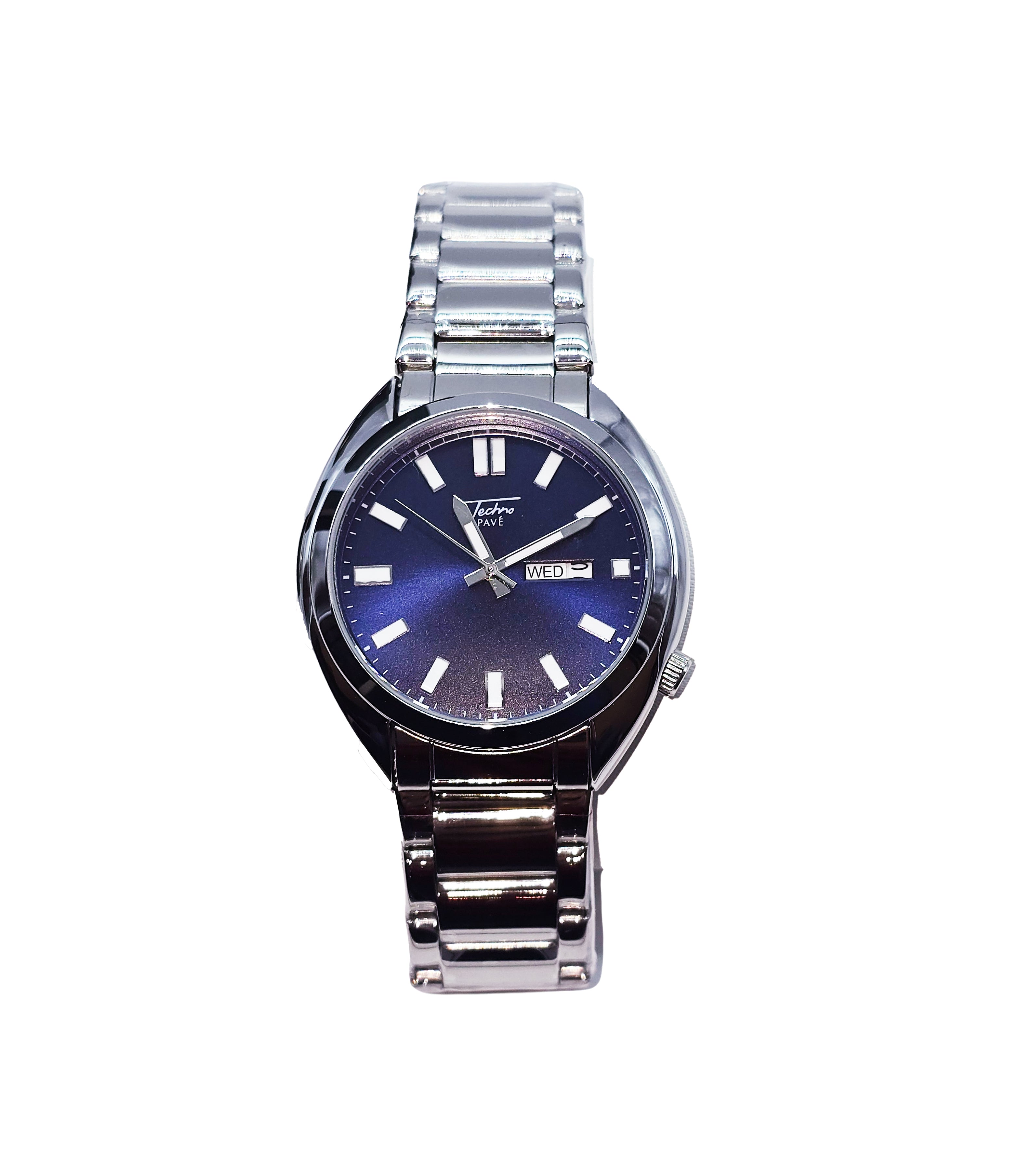 TECNO PAVE STAINLESS STEEL SILVER WATCH