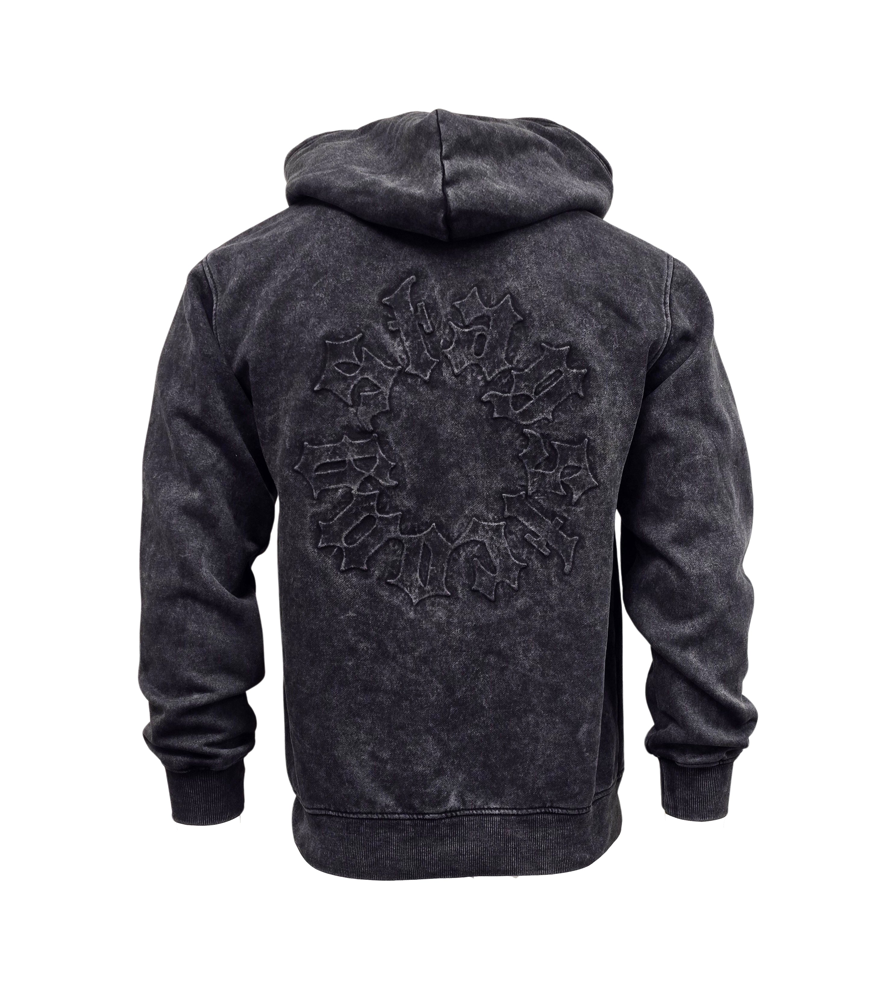 BLEECKER & MERCER MEN'S STAY STRONG BE POSITIVE BLACK HOODIE