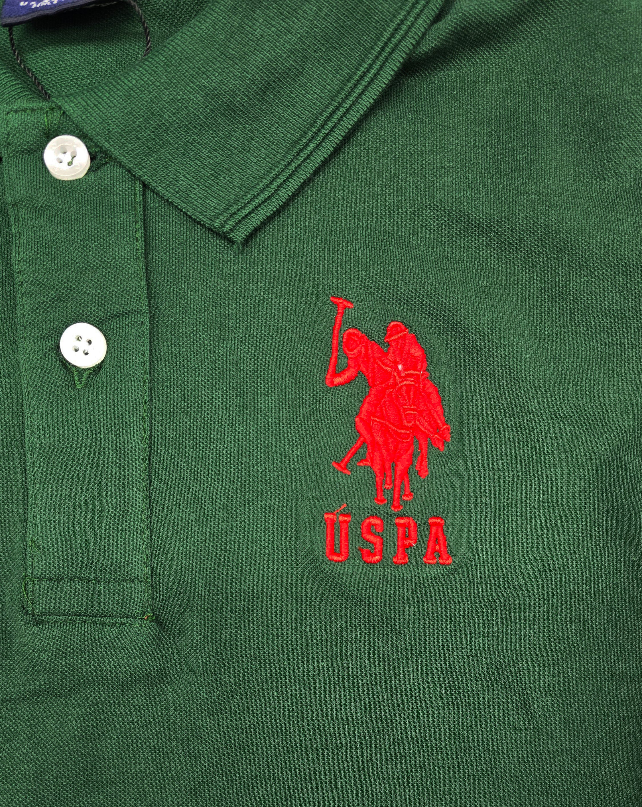 U.S. POLO ASSN. MEN'S BIG LOGO GOLF SHIRT (GREEN)