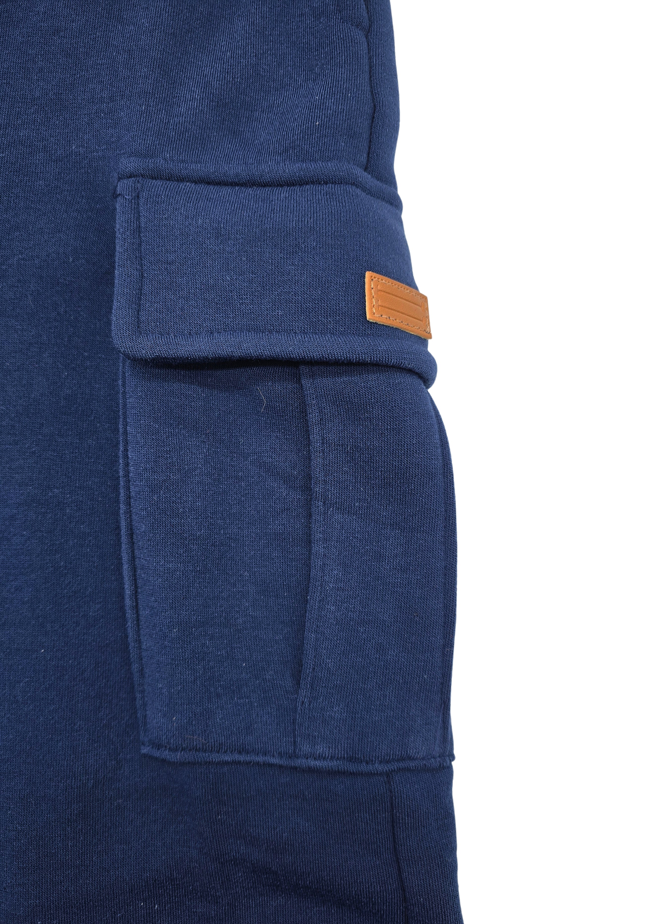 US ICON MEN'S FLEECE STRAIGHT FIT CARGO JOGGER (NAVY)