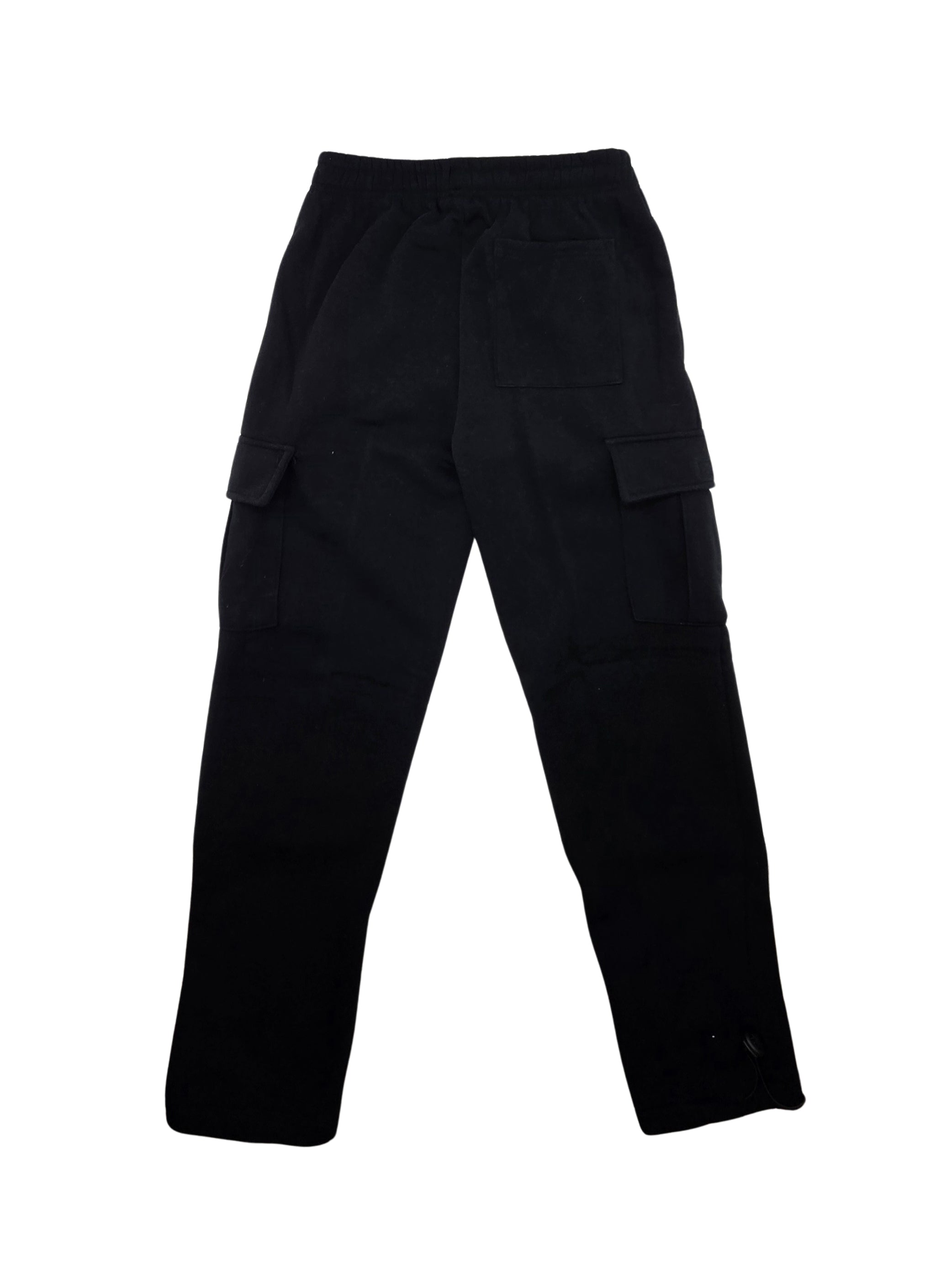 US ICON MEN'S FLEECE STRAIGHT FIT CARGO JOGGER (BLACK)