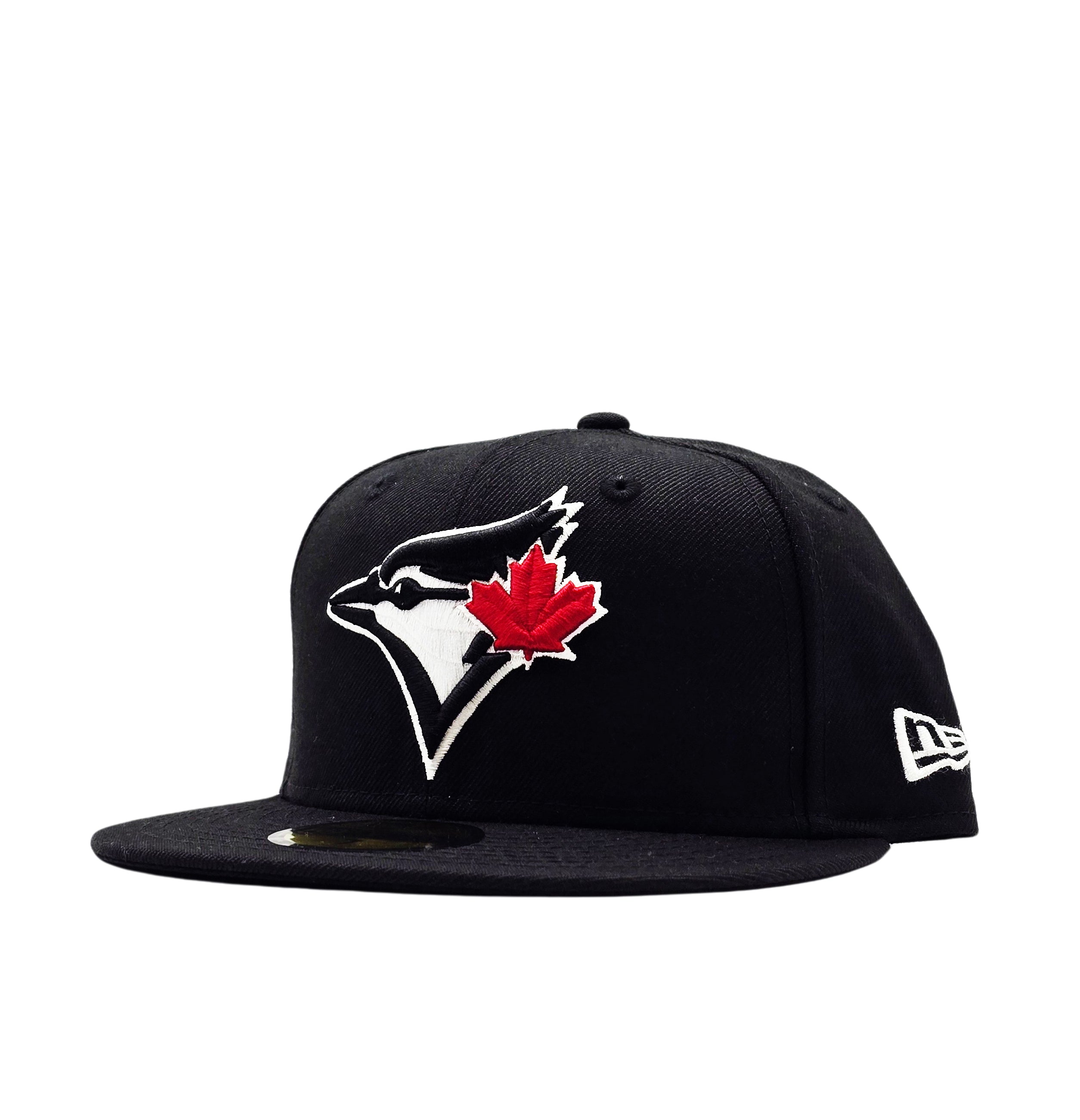 59FIFTY MEN'S MLB TORONTO BLUE JAYS BLACK/WHITE RED LEAF FITTED HAT