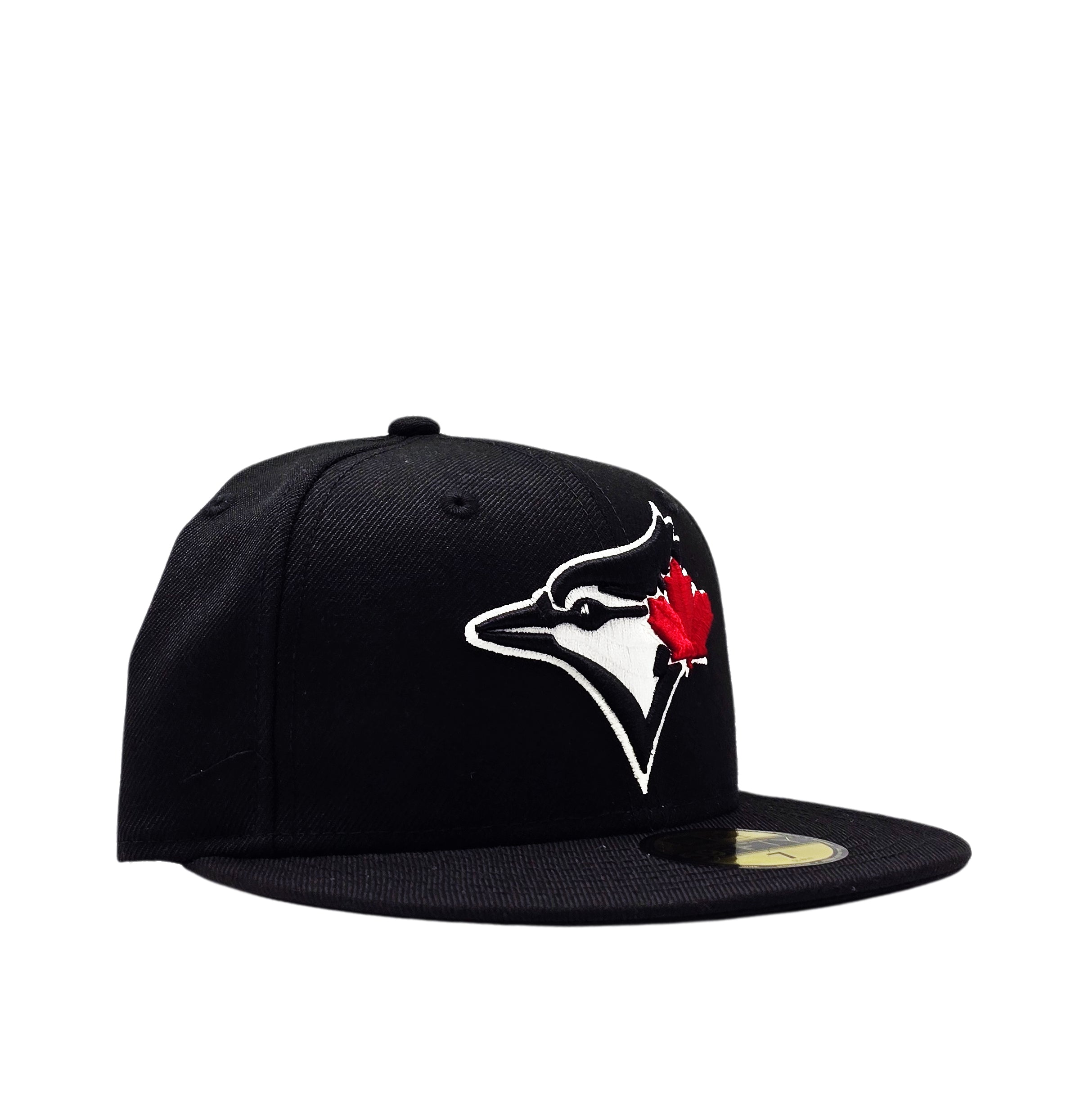 59FIFTY MEN'S MLB TORONTO BLUE JAYS BLACK/WHITE RED LEAF FITTED HAT