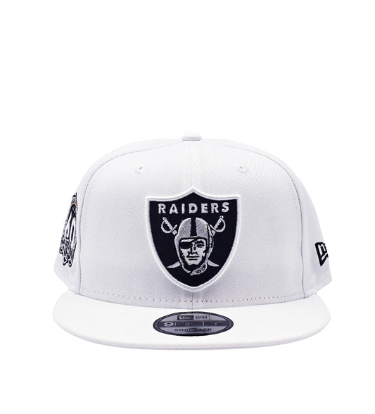 NEW ERA MEN'S 9FIFTY AMERICAN FOOTBALL LEAGUE 60TH ANNIVERSARY LAS VEGAS RAIDERS WHITE SNAPBACK HAT