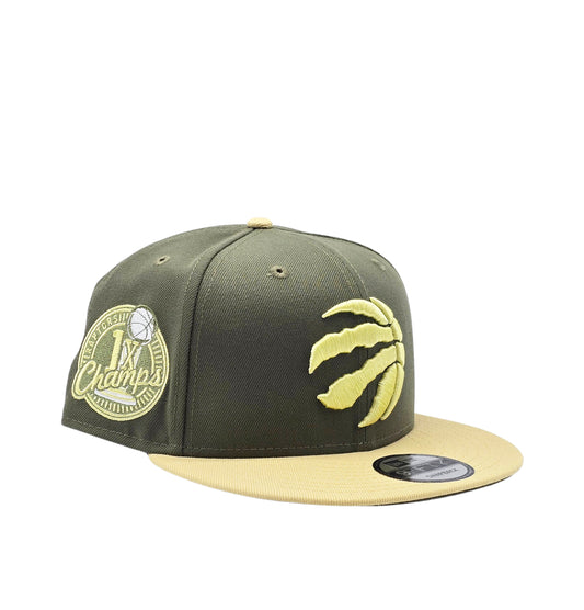 NEW ERA 9FIFTY NBA TORONTO RAPTORS 1X CHAMPS OLIVE SNAPBACK HAT