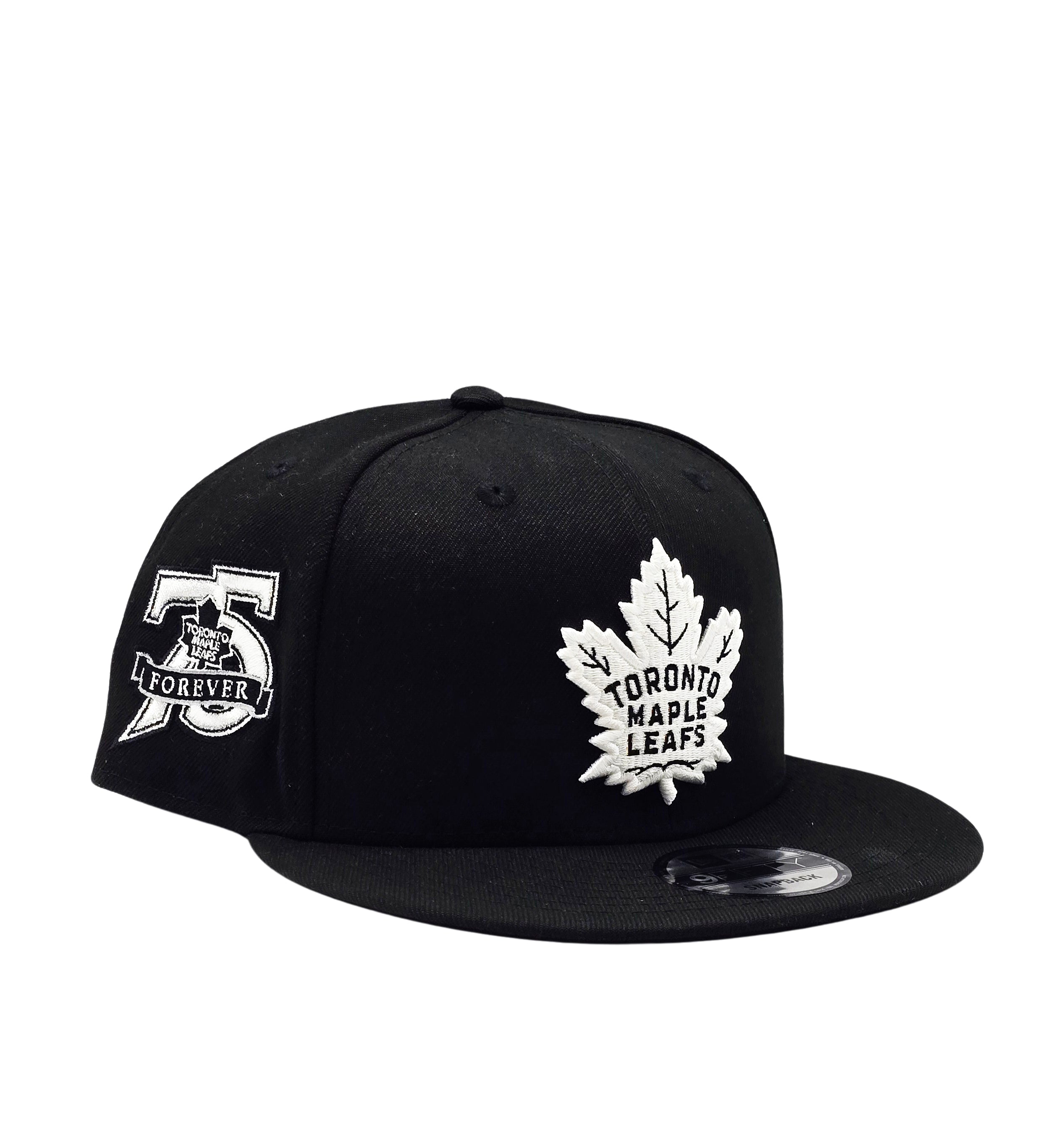 NEW ERA 9FIFTY NHL 75 FOREVER TORONTO MAPLE LEAFS BLACK/WHITE SNAPBACK HAT