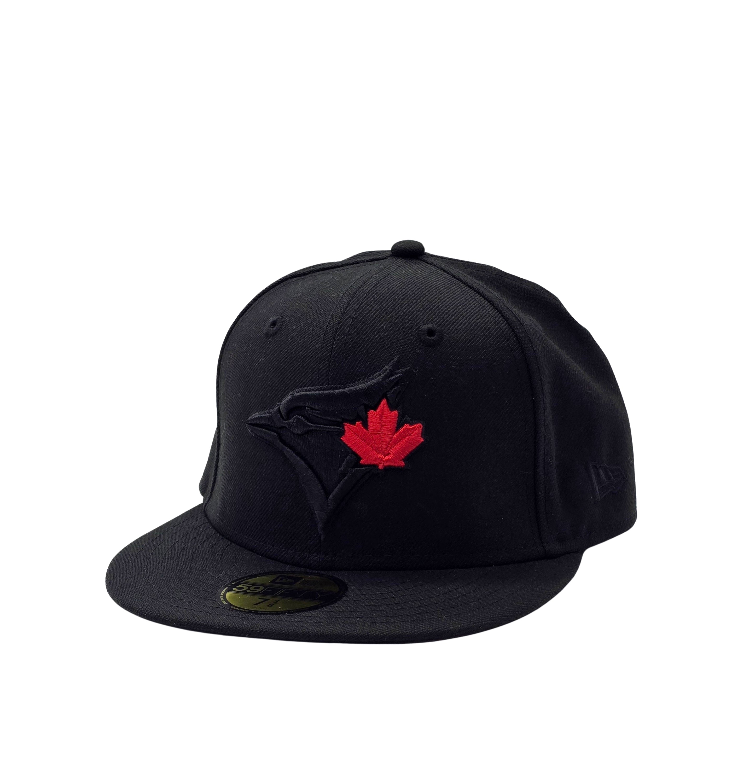 59FIFTY MEN'S MLB TORONTO BLUE JAYS BLACK W/ RED LEAF FITTED HAT