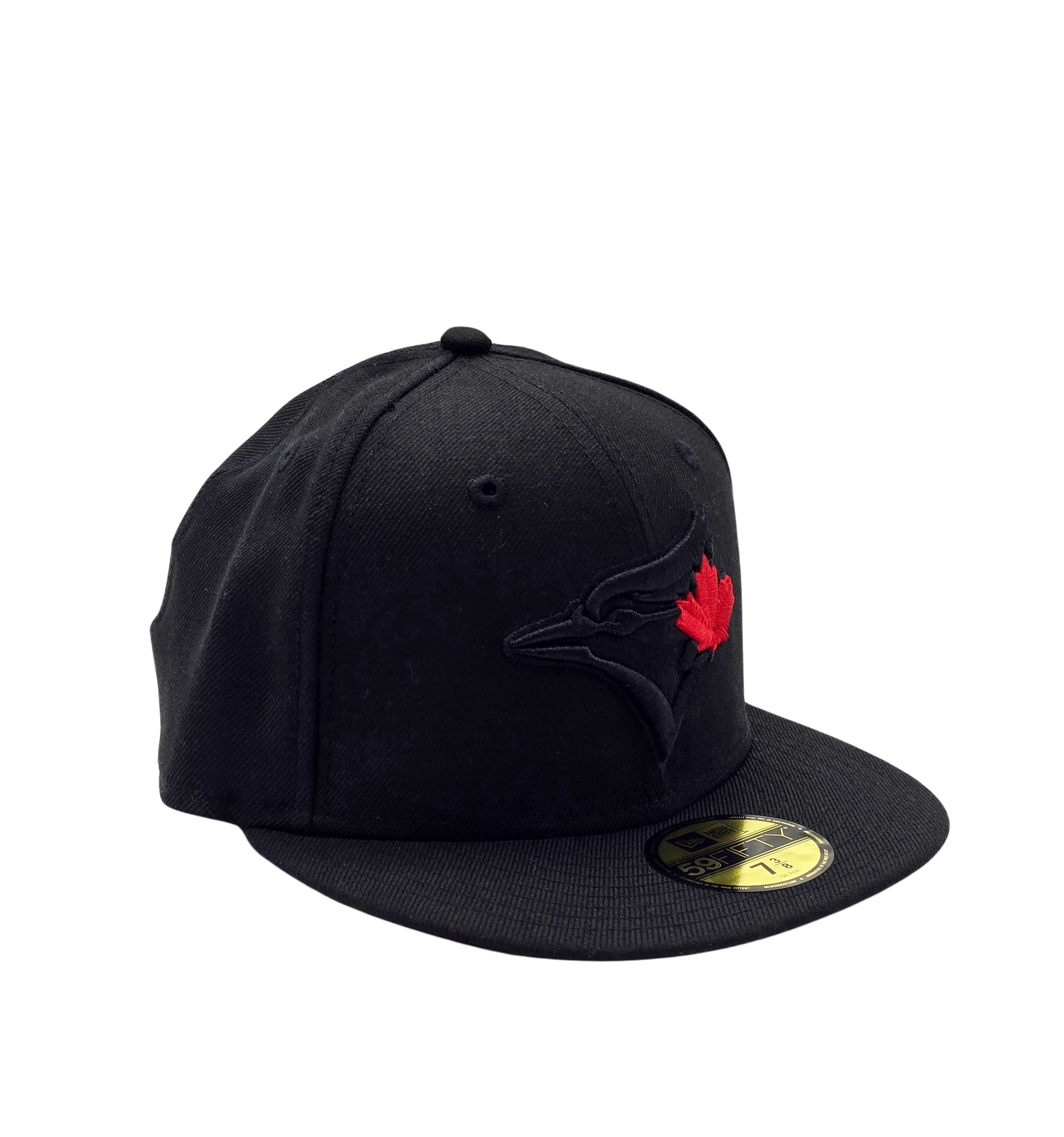 59FIFTY MEN'S MLB TORONTO BLUE JAYS BLACK W/ RED LEAF FITTED HAT
