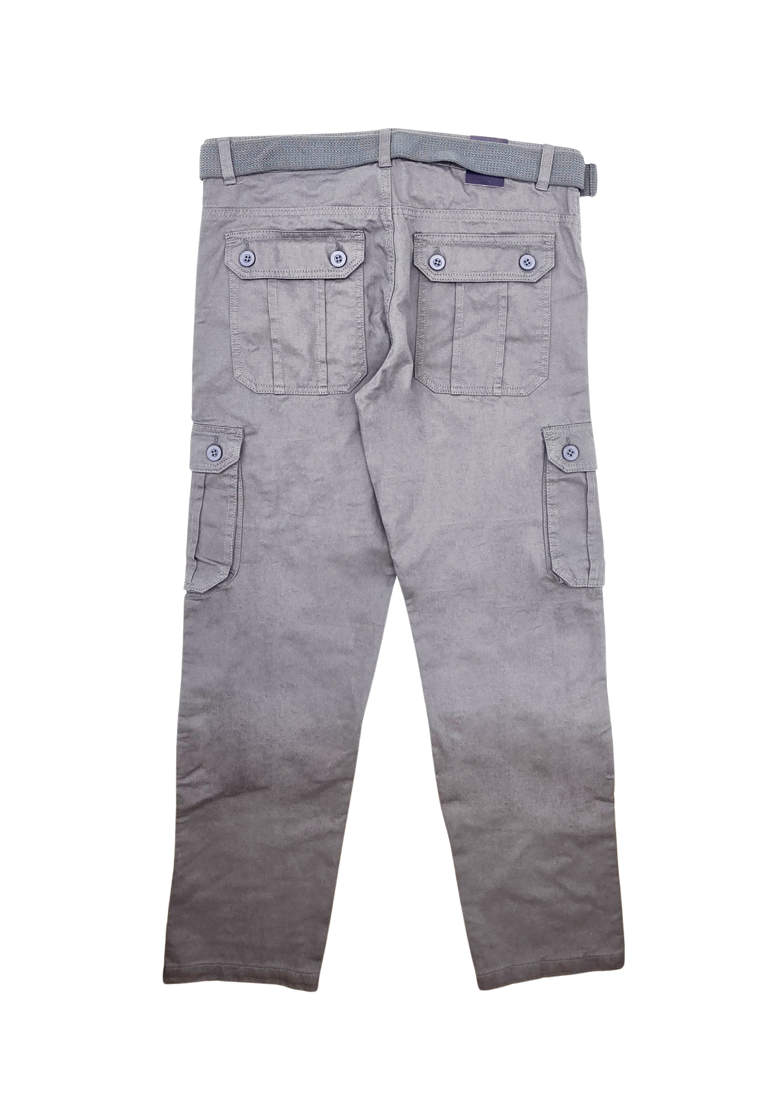 AGILE MEN'S CARGO PANTS W/ BELT (GREY)