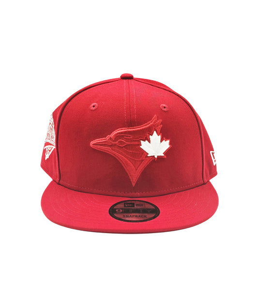 NEW ERA 9FIFTY MLB TORONTO 1992 WORLD SERIES TORONTO BLUE JAYS SCARLET RED SNAPBACK HAT