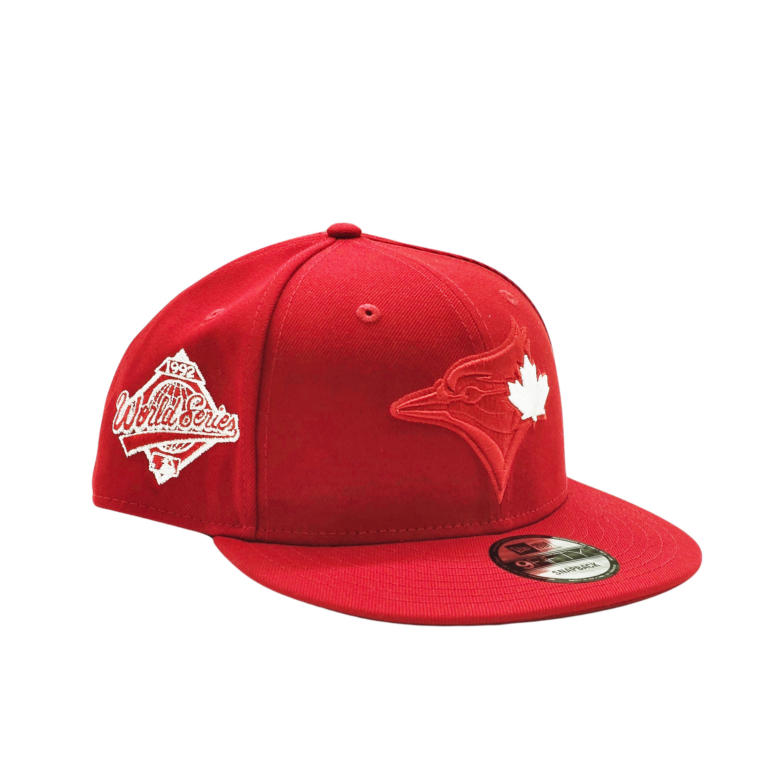 NEW ERA 9FIFTY MLB TORONTO 1992 WORLD SERIES TORONTO BLUE JAYS SCARLET RED SNAPBACK HAT