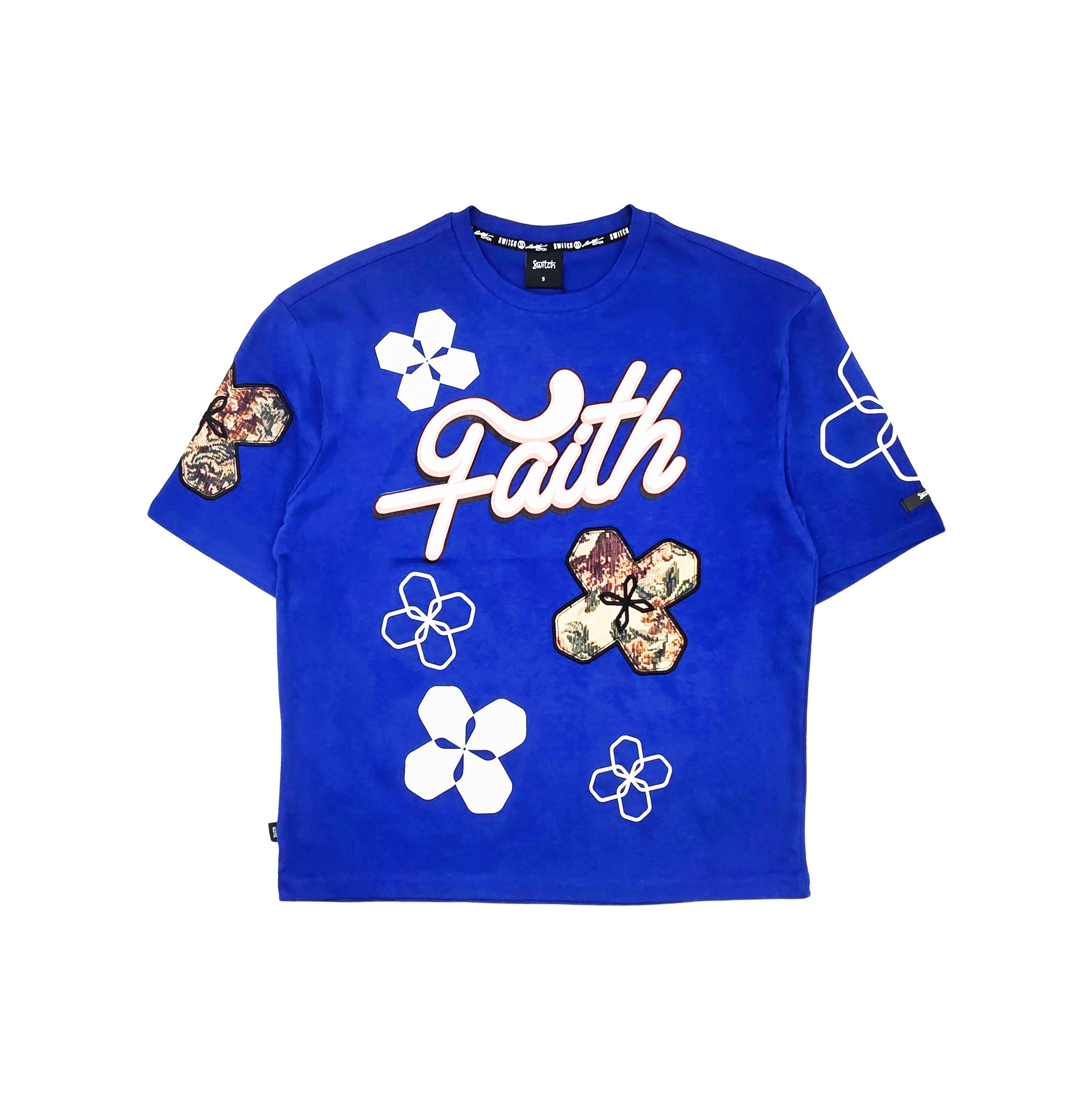 SWITCH MEN'S FAITH DROP SHOULDER GRAPHIC T-SHIRT (ROYAL BLUE)