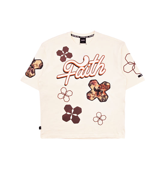 SWITCH MEN'S FAITH DROP SHOULDER GRAPHIC T-SHIRT (CREAM)