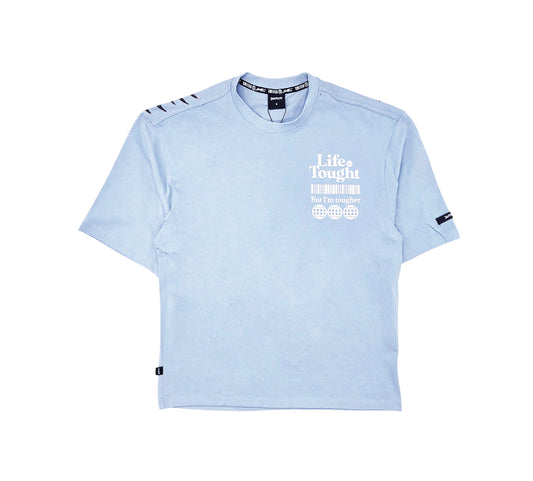 SWITCH MEN'S LIFE IS TOUGHT DROP SHOULDER EAGLE GRAPHIC T-SHIRT (BLUE)