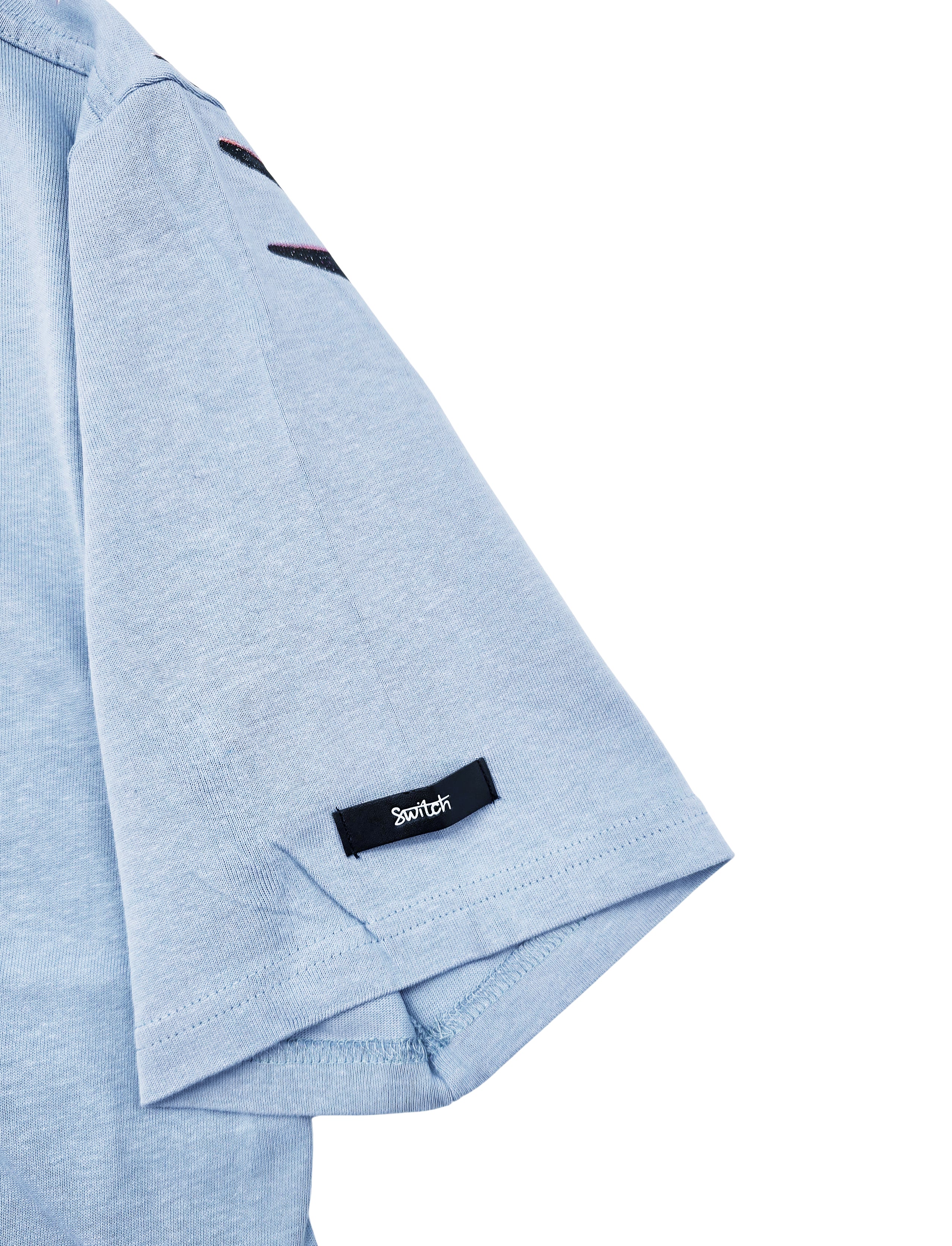 SWITCH MEN'S LIFE IS TOUGHT DROP SHOULDER EAGLE GRAPHIC T-SHIRT (BLUE)