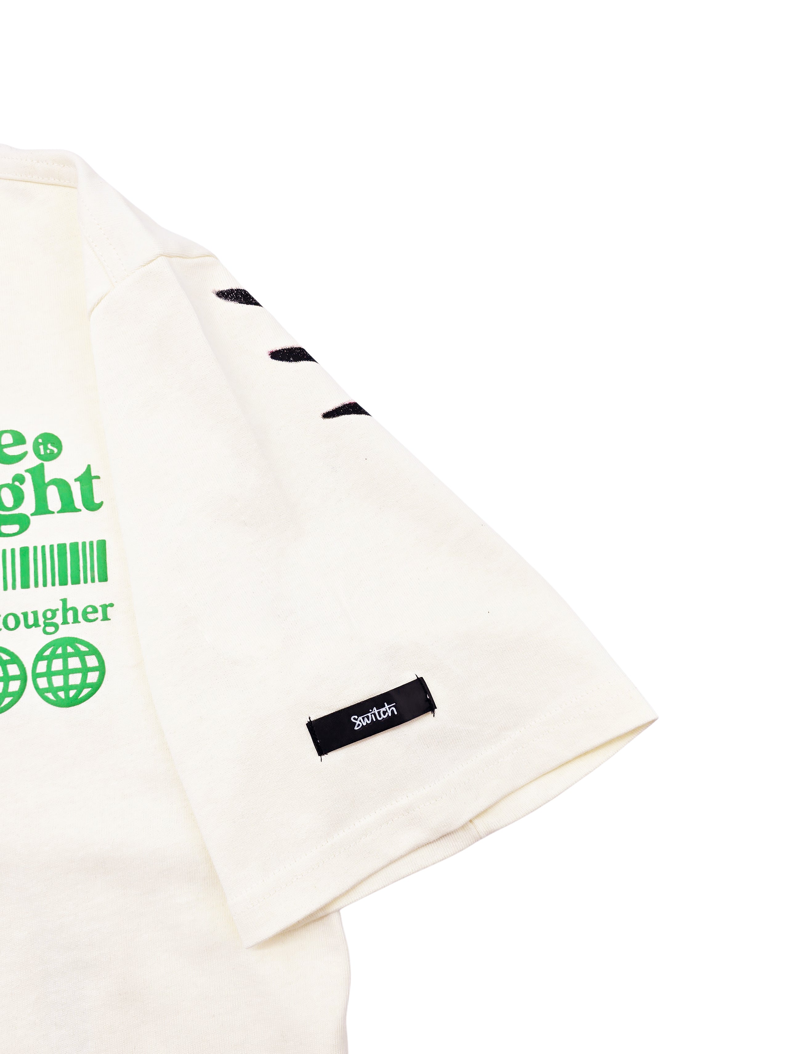 SWITCH MEN'S LIFE IS TOUGHT DROP SHOULDER EAGLE GRAPHIC T-SHIRT (CREAM)