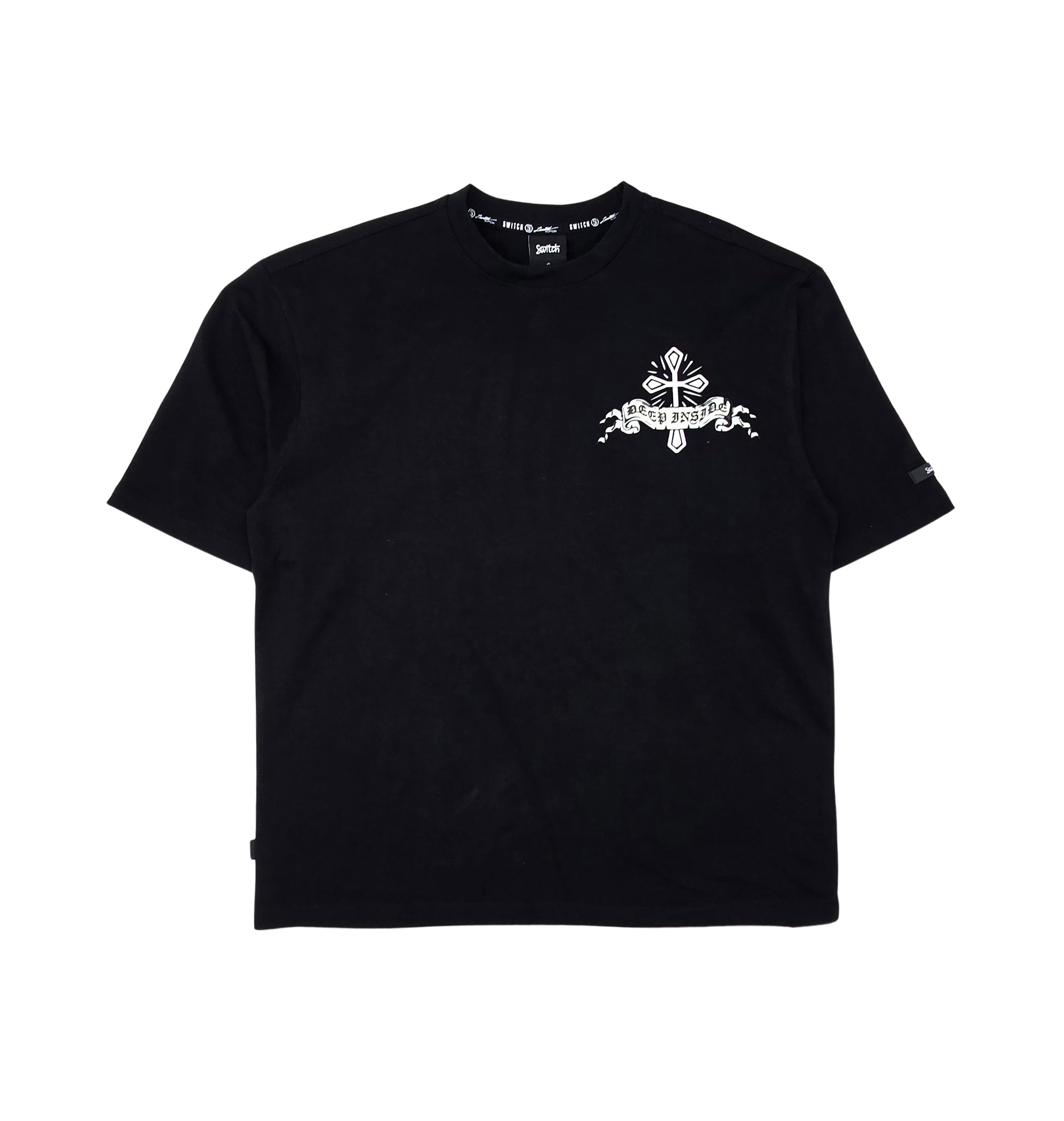SWITCH MEN'S POISONOUS DEEP INSIDE DROP SHOULDER GRAPHIC T-SHIRT (BLACK)