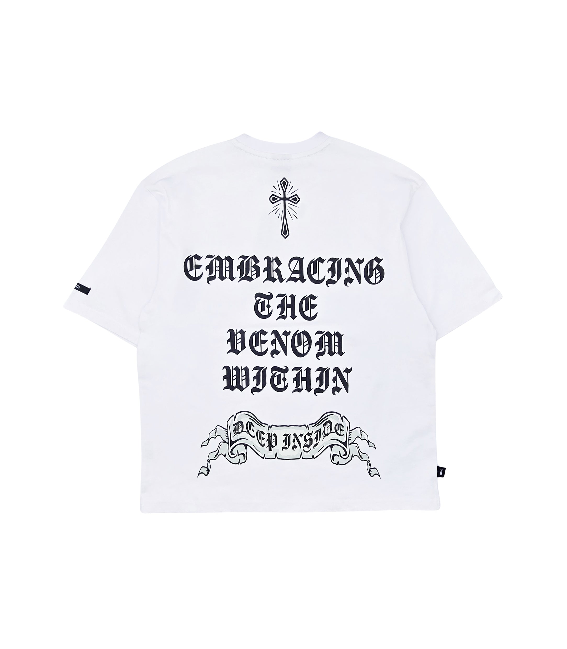 SWITCH MEN'S POISONOUS DEEP INSIDE DROP SHOULDER GRAPHIC T-SHIRT (WHITE)