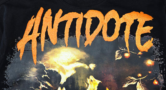 SWITCH MEN'S ANTIDOTE SKULL DROP SHOULDER GRAPHIC T-SHIRT (BLACK)