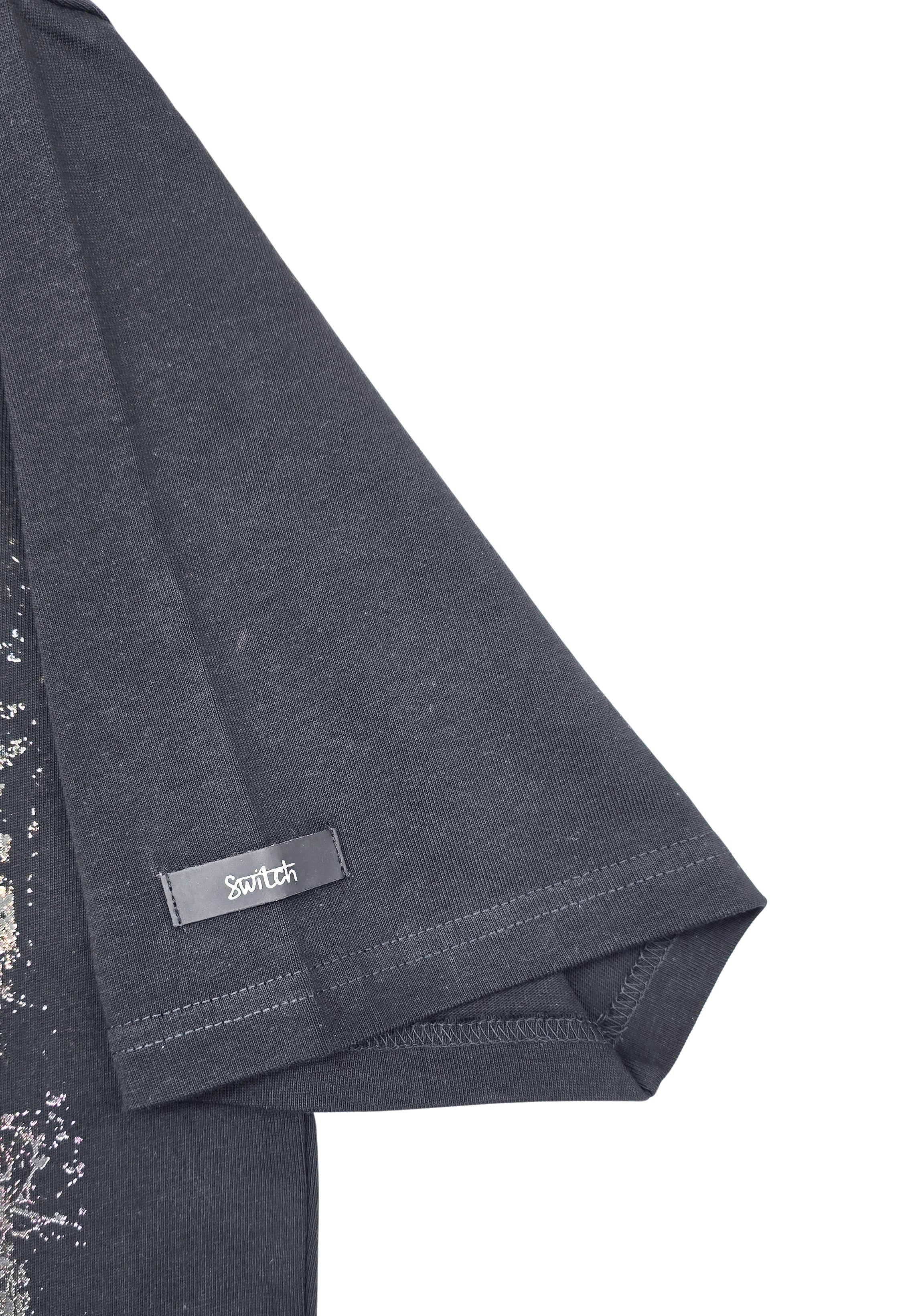 SWITCH MEN'S ANTIDOTE SKULL DROP SHOULDER GRAPHIC T-SHIRT (CHARCOAL)