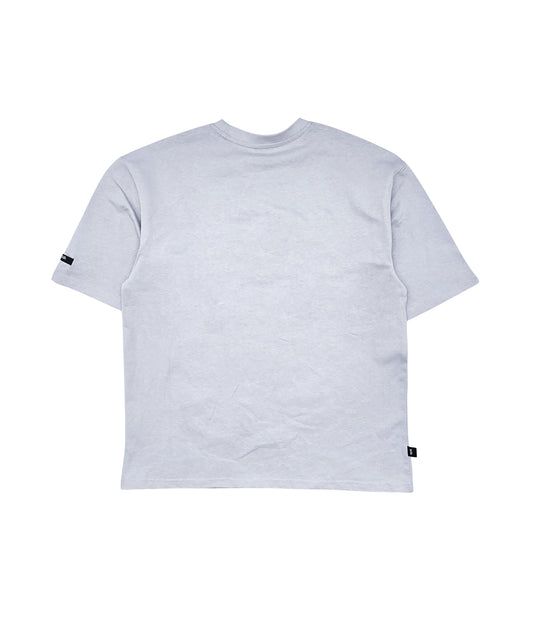 SWITCH MEN'S RHINESTONE MACABRE SKULL CRUSH DROP SHOULDER GRAPHIC T-SHIRT (GREY)