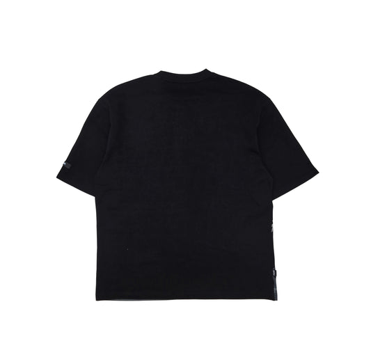 SWITCH MEN'S RHINESTONE BROKEN SKULL DROP SHOULDER GRAPHIC T-SHIRT (BLACK)