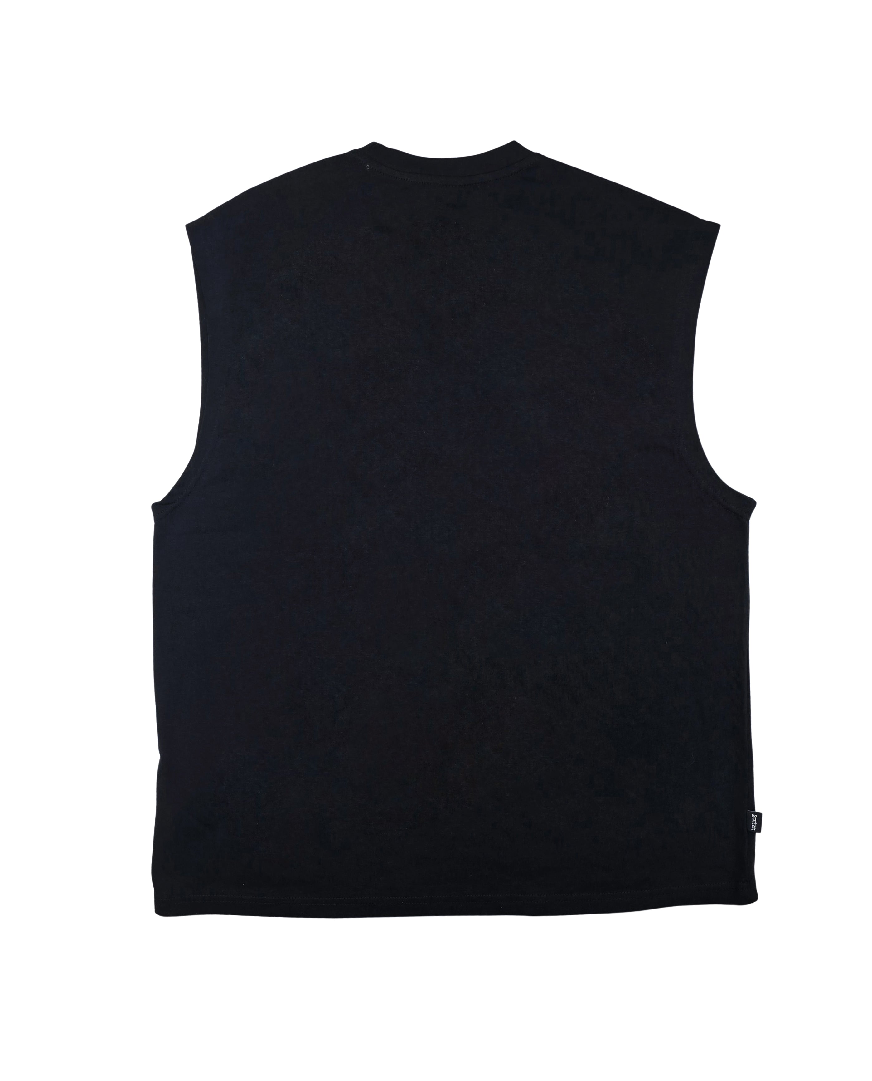 SWITCH MEN'S ETERNAL REST SKULL GRAPHIC CUT-OFF SLEEVELESS MUSCLE TANK TOP (BLACK)