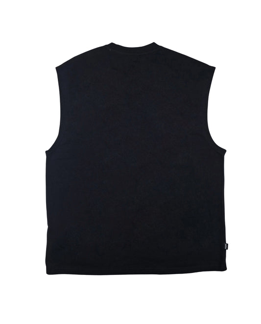 SWITCH MEN'S ETERNAL REST SKULL GRAPHIC CUT-OFF SLEEVELESS MUSCLE TANK TOP (BLACK)